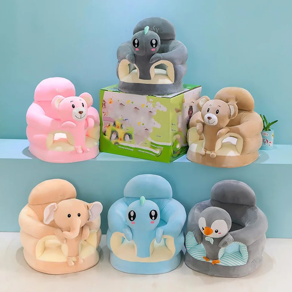 Baby Seat Sit up Chair Cartoon Animals Plush Sofa for Toddler Newborns Durable Thickened