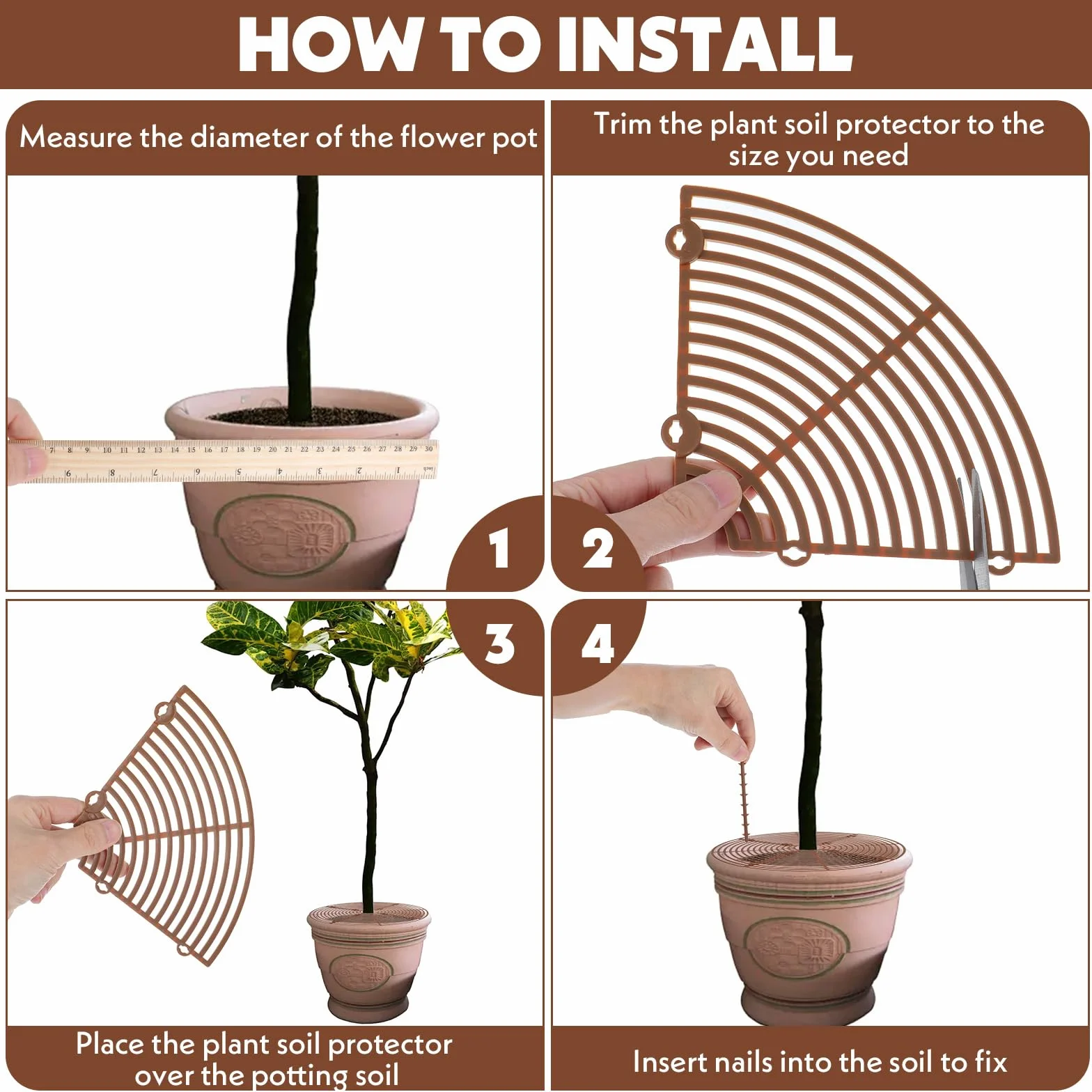 Lot de 2 grilles de protection pour pots de fleurs 21,2 cm rondes