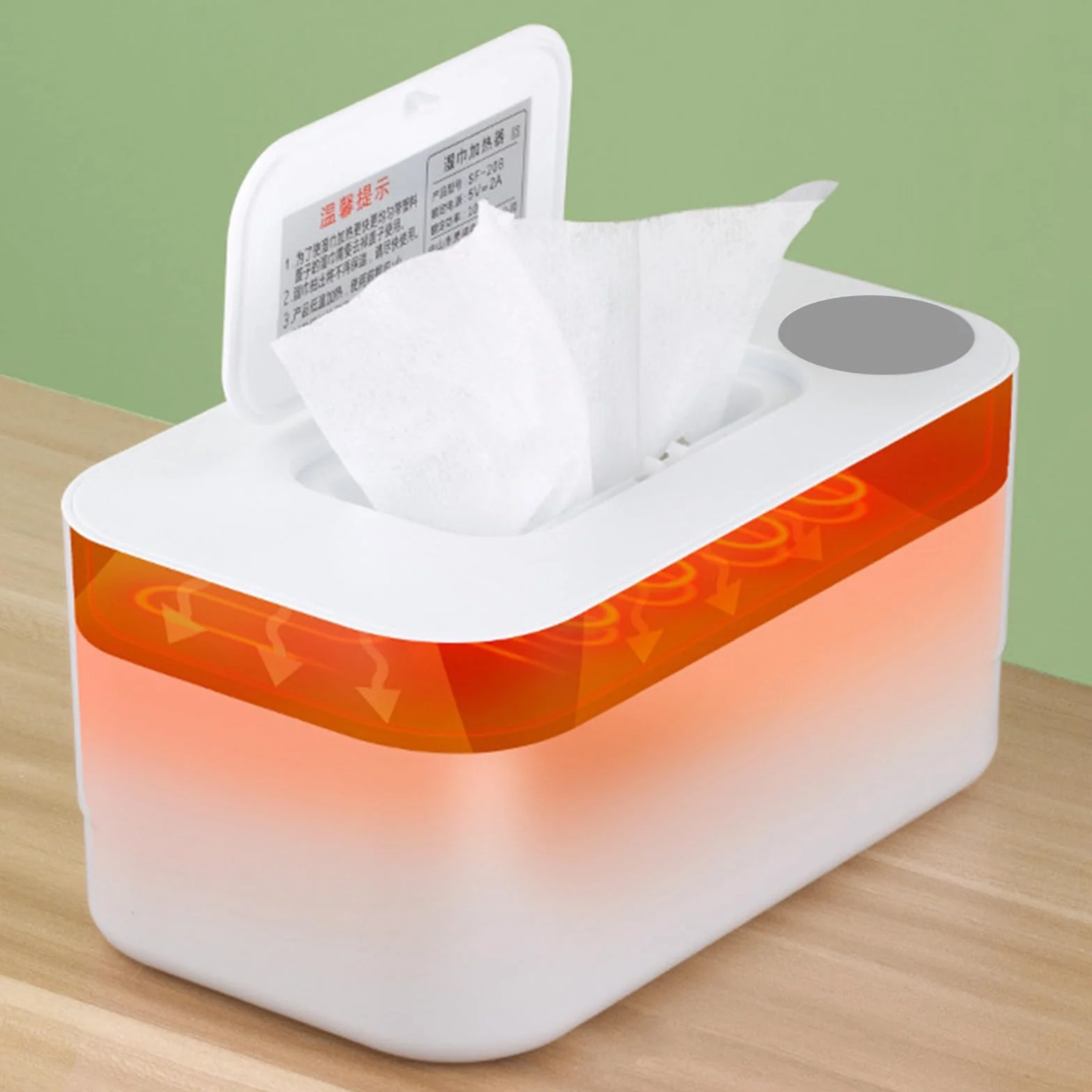 MagiDeal Chauffe-lingettes silencieux distributeur lingettes humides portable bébé affichage numérique blanc