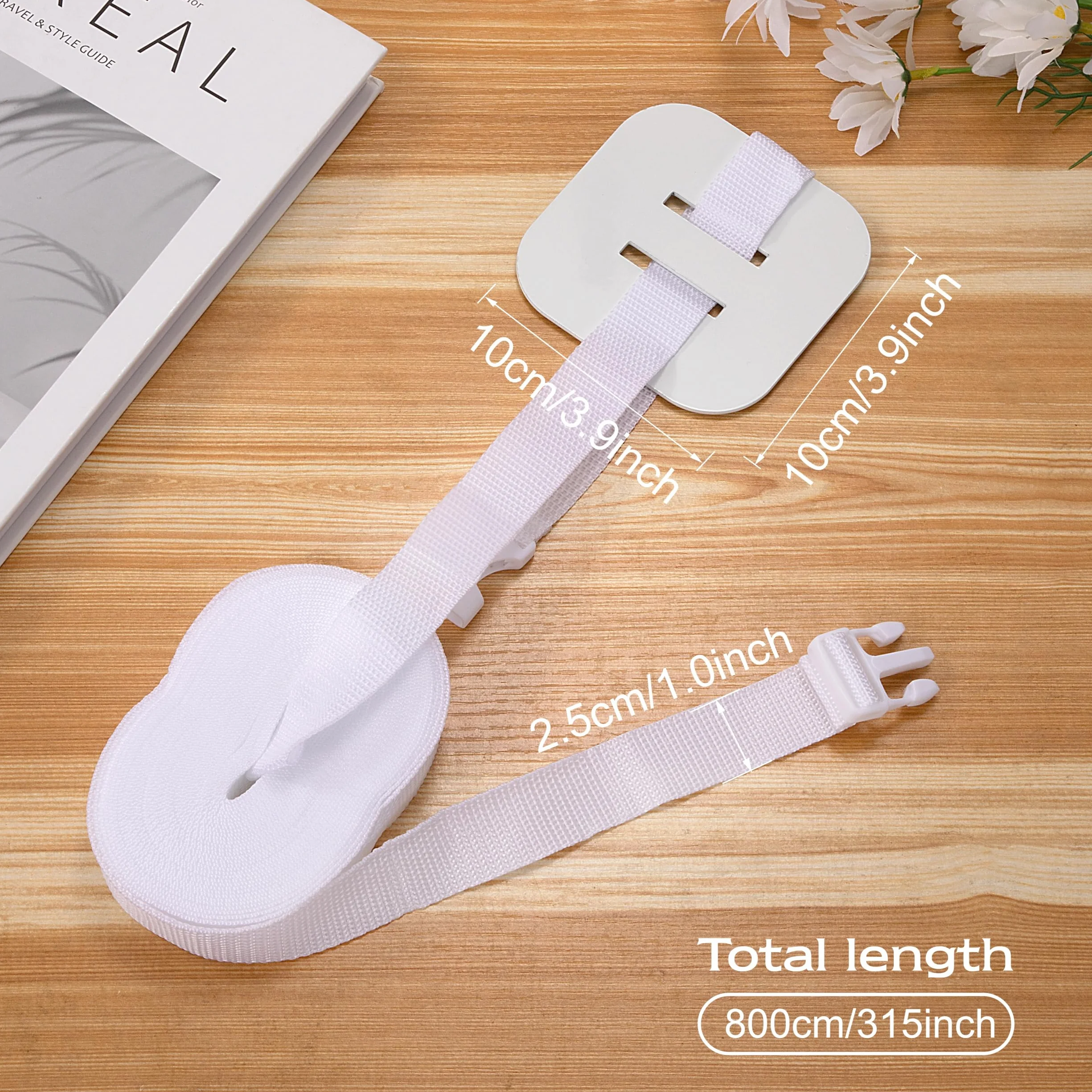 Sangle de Lit Bébé Réglable 8M Blanc pour Fixation Lit Adulte Boxspring