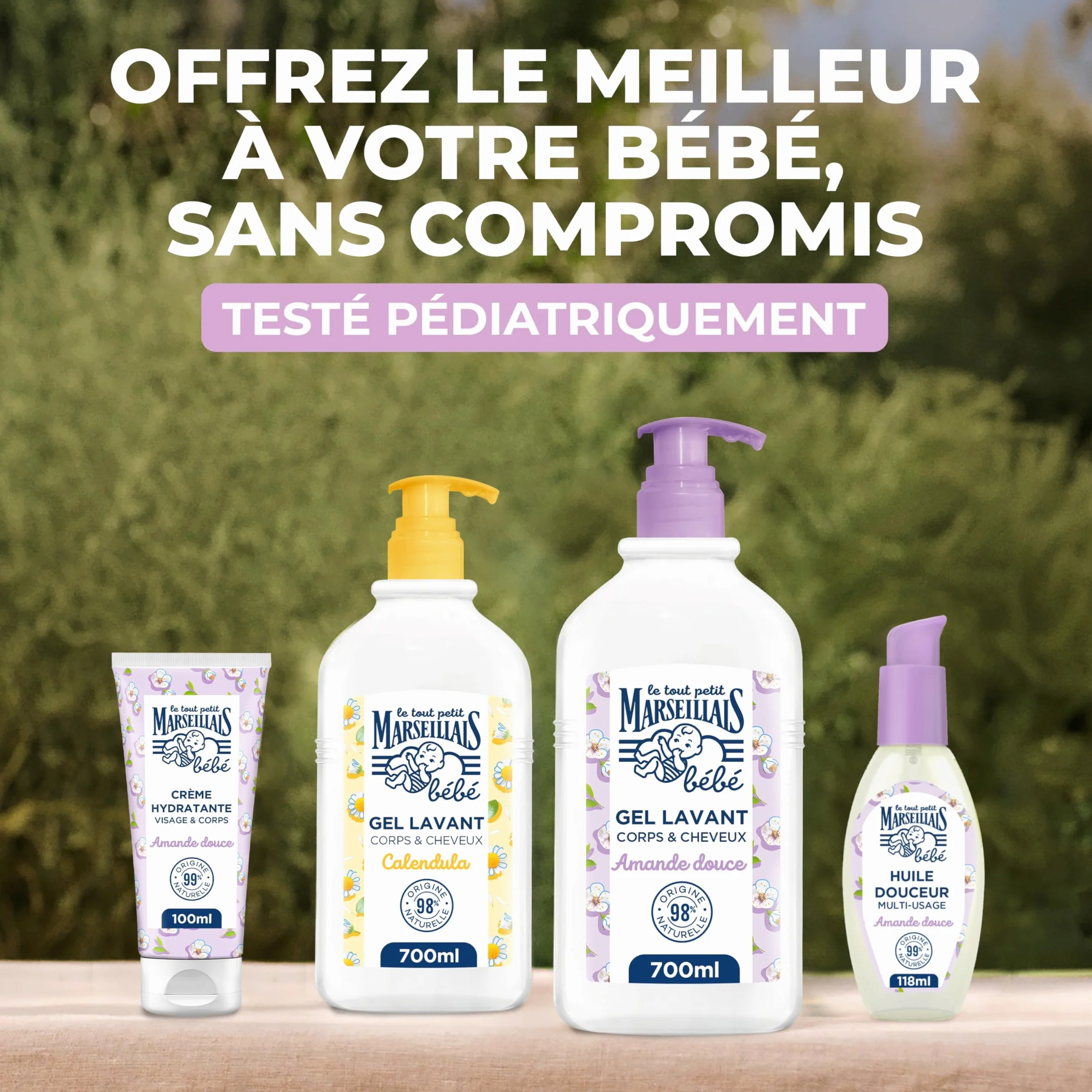 Le Petit Marseillais Bébé Huile de Douceur Amande Douce 118 mL Massage Bain Corps Cheveux Peaux Sensibles