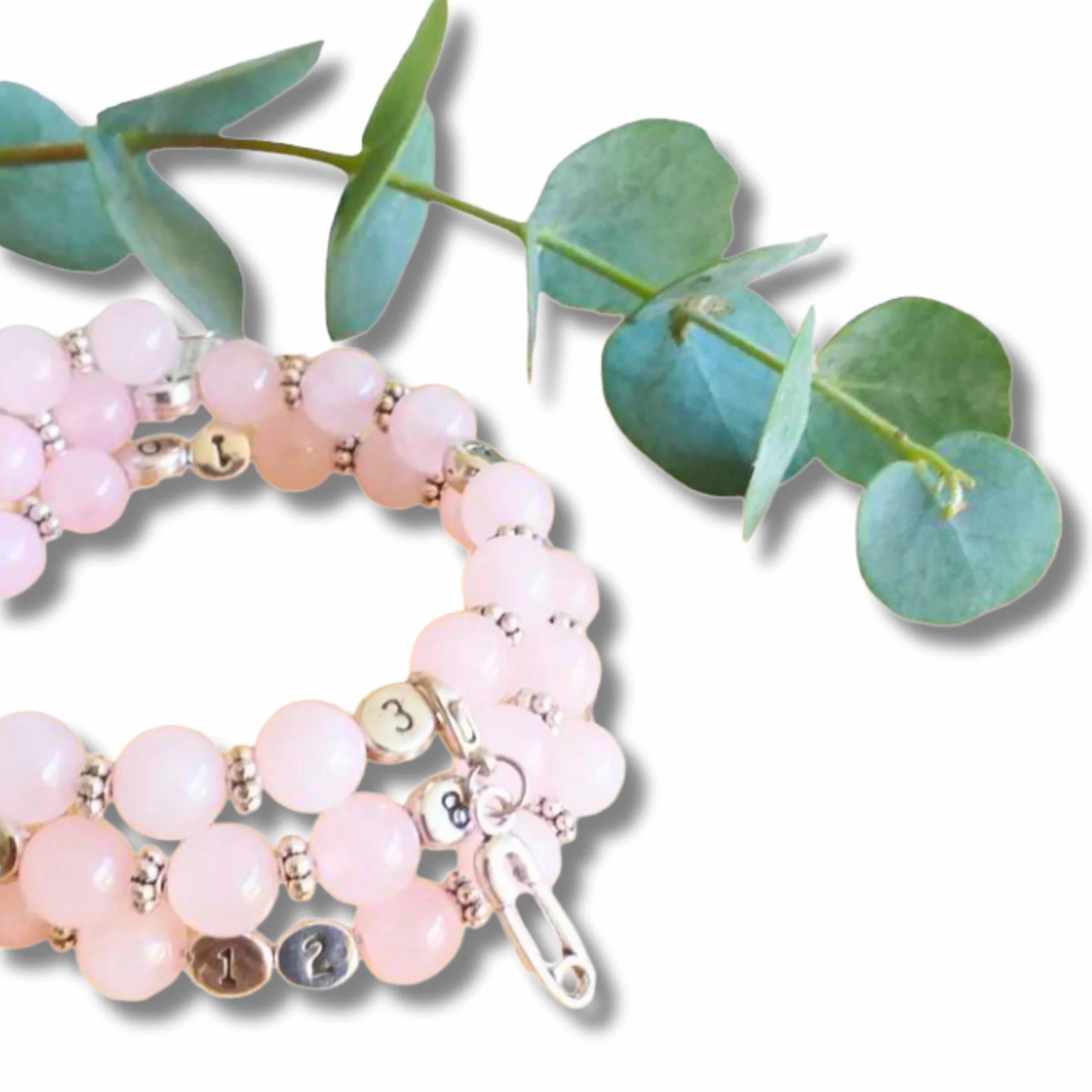 Bracelet d'allaitement quartz rose Lesmana pour noter l'heure de la dernière tétée
