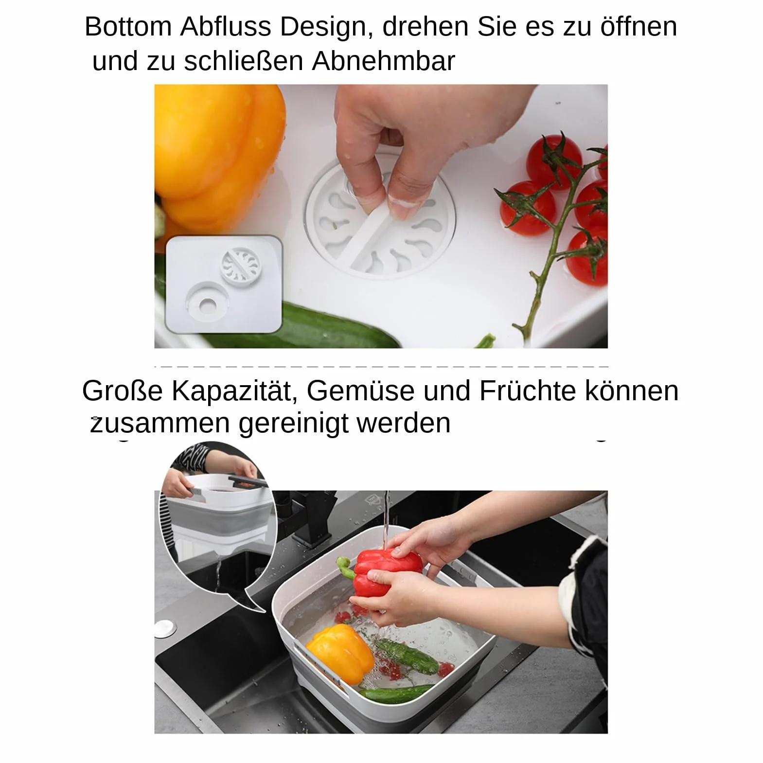 Bassine Pliable avec Poignée Ergonomique pour Camping, Vaisselle, Cuisine
