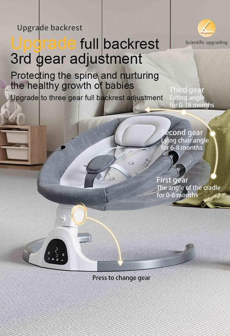 GLOKID Transat balancelle pliable jusqu'à 9 kg, télécommande Bluetooth, harnais 5 points, pare-soleil, moustiquaire (Rose)