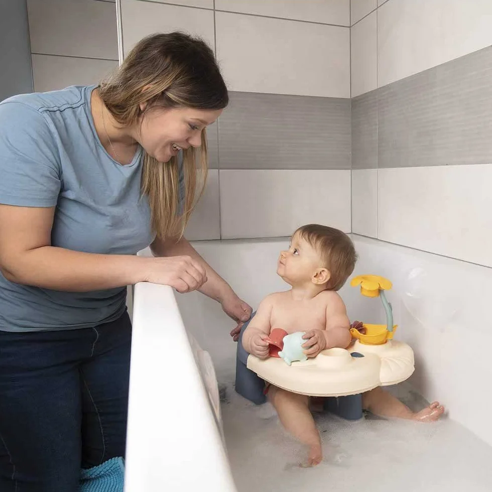 Smoby Little Siège de Bain 2 en 1 Tablette d'Activités Réglable pour Bébé dès 6 Mois Fabriqué en France