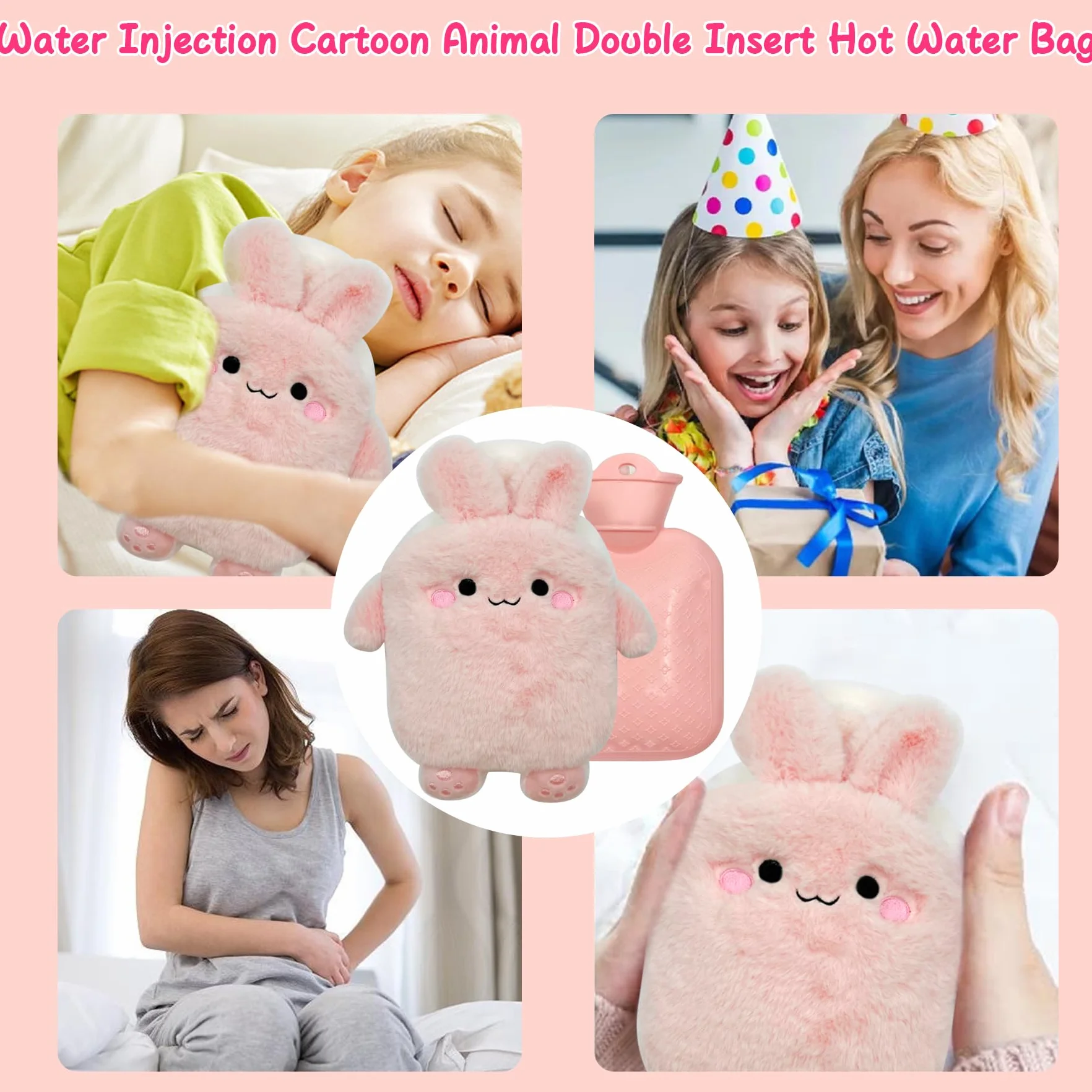 Bouillotte Avec Housse d'Eau Chaude en Silicone - Mini Peluche Sûre et Durable, Recyclable Pour l'Hiver