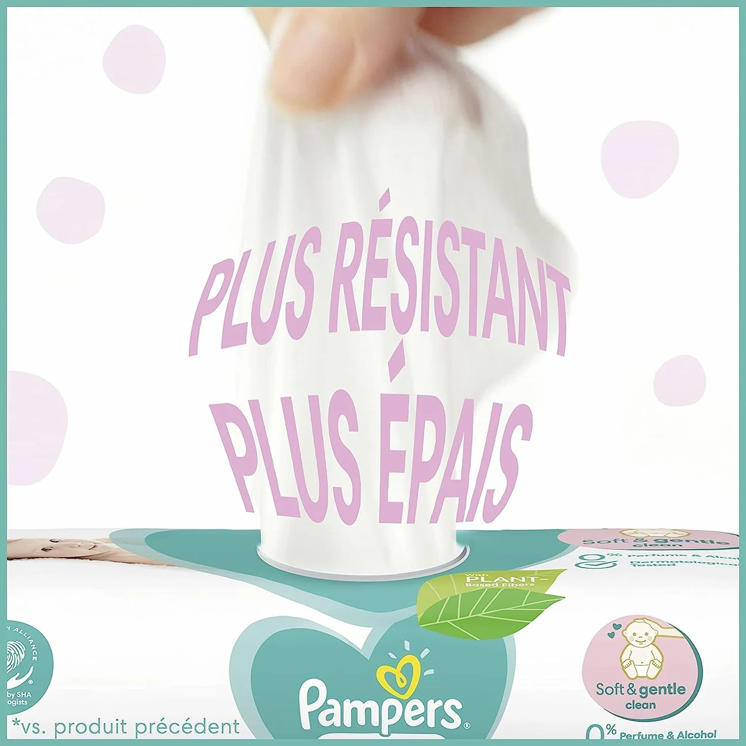 Pampers Lingettes Bébé Sensitive 624 Lingettes Lot de 12 x 52 Sans Parfum ni Alcool Testées Dermatologiquement