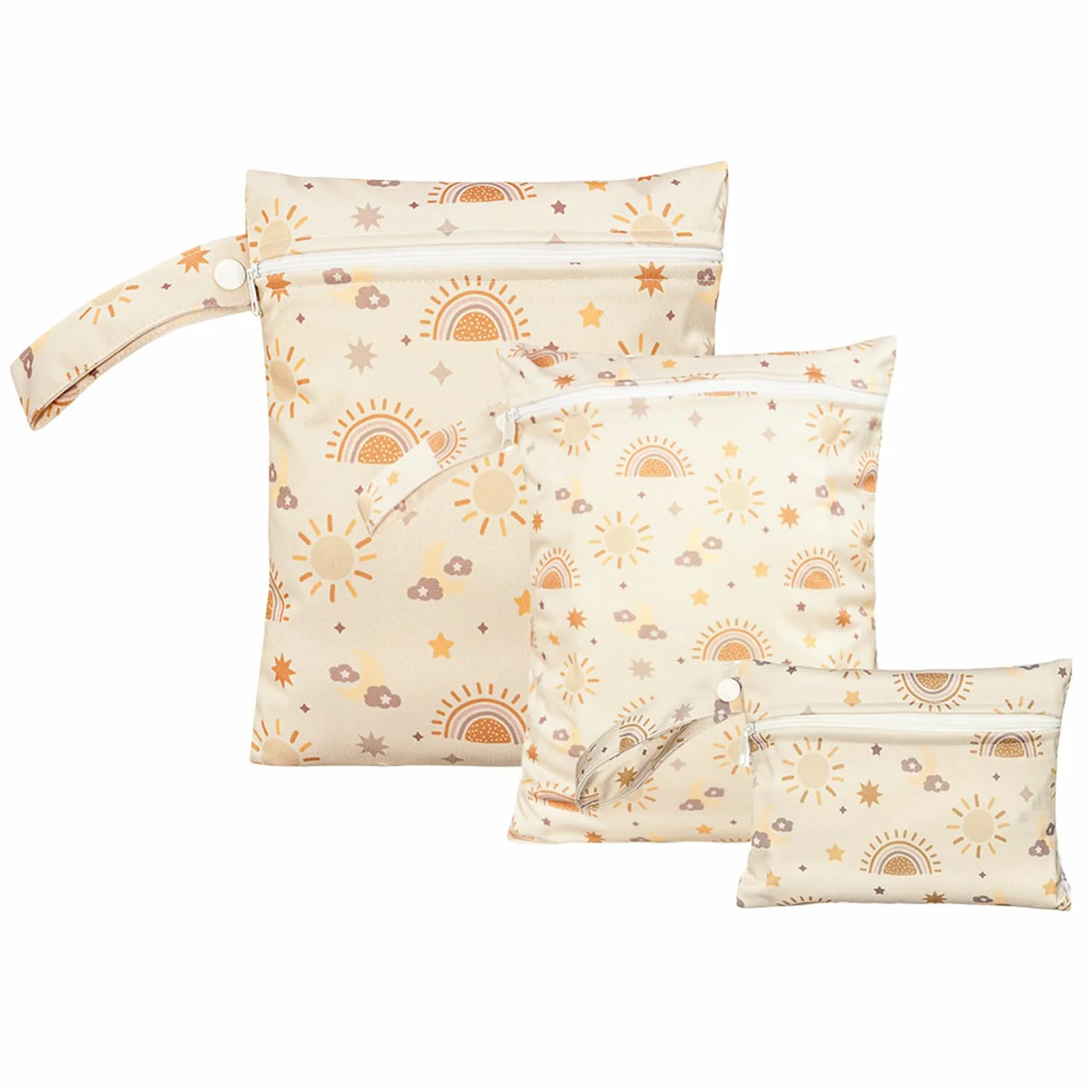 Sacs à couches imperméables réutilisables pour bébé Lot de 3 Beige Taille unique