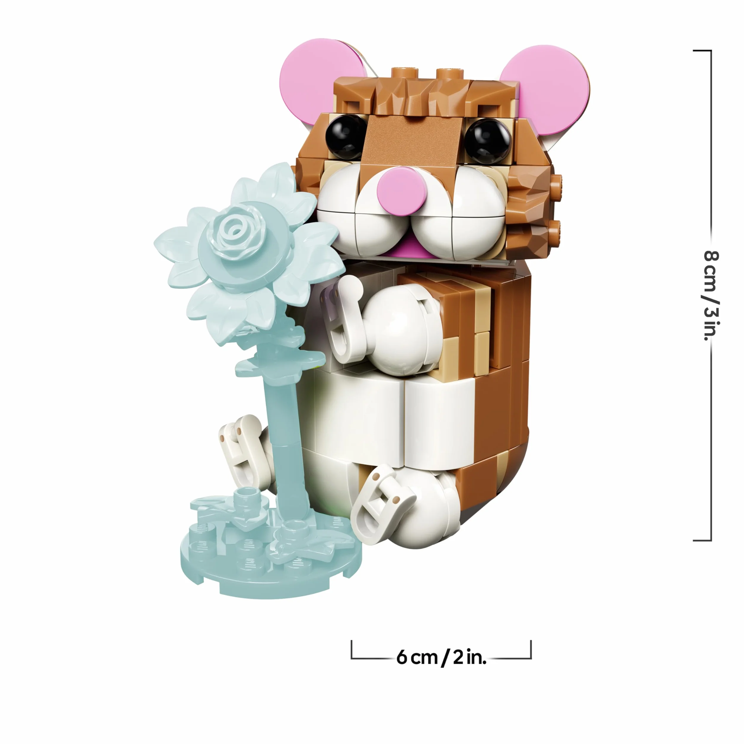 LEGO Creator 3-en-1 L’Adorable Hamster et la Fleur 31376 Figurine d'animal Transformable Aigle Hérisson