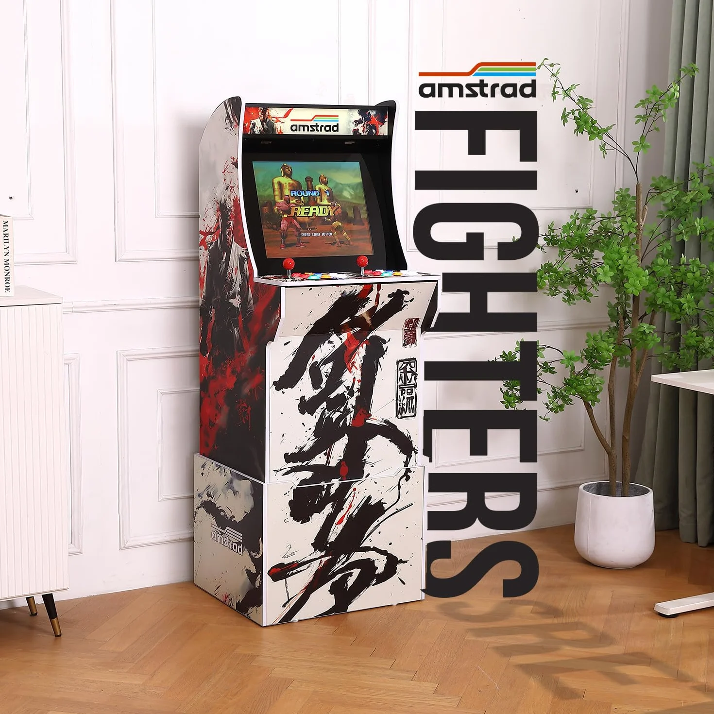 Borne d'arcade AMSTRAD Fighters 2800 Jeux Ecran 19" 4:3 2 Joueurs 16 Boutons rétro éclairés