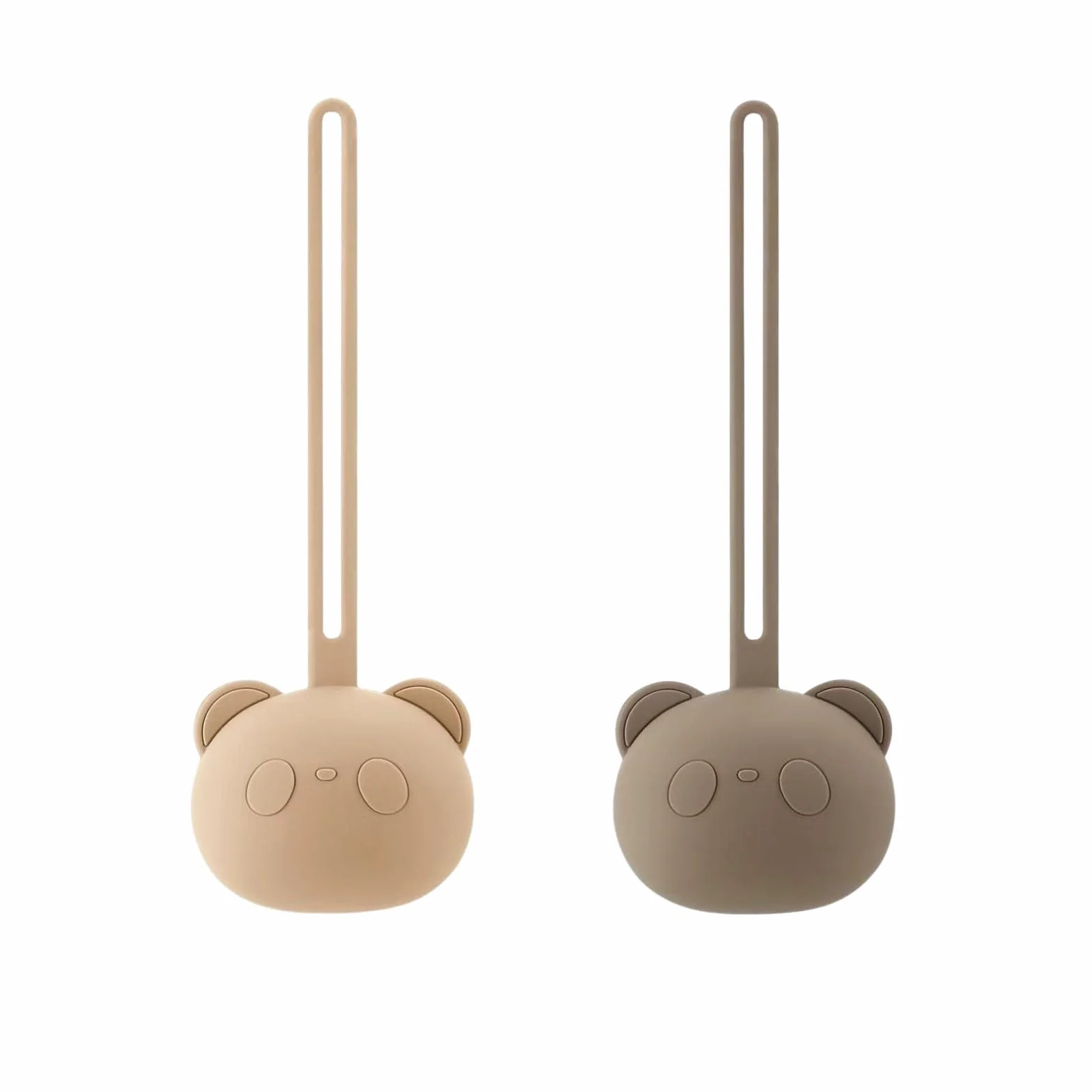 PandaEar Boîtes à Sucettes en Silicone Lot de 2, Étui Rangement Forme d'Ours avec Sangle Voyage