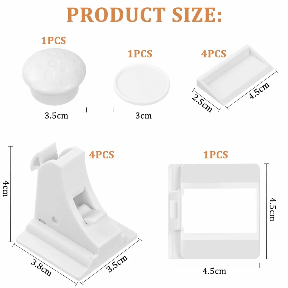 HOTUT Serrure Magnétique Invisible Sécurité Enfant Placard Bébé 4 Verrous 1 Clé