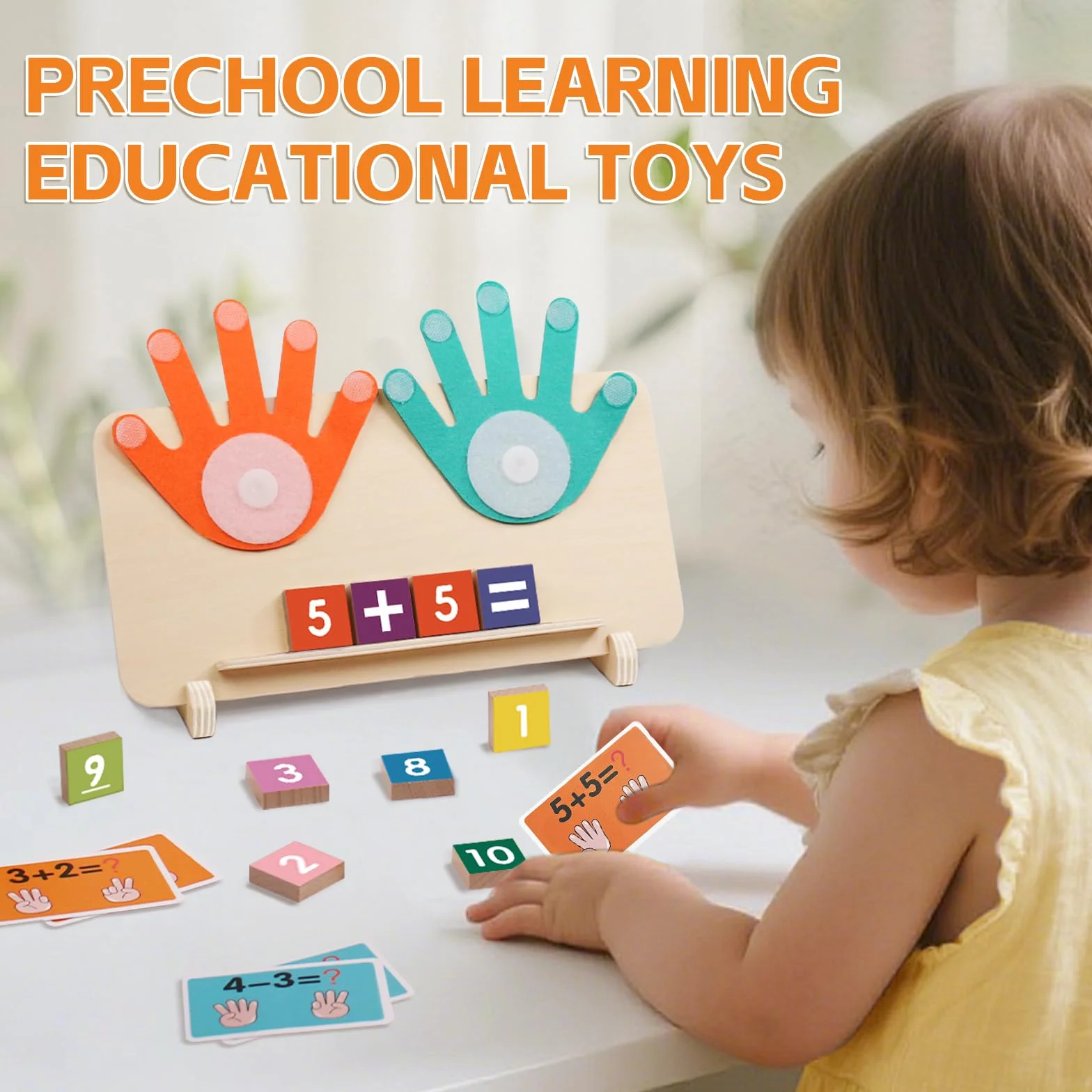 Jouets Montessori Mathématiques Jouet de Comptage en Bois pour Enfants 3-5 Ans Apprendre à Compter Éducatif Préscolaire