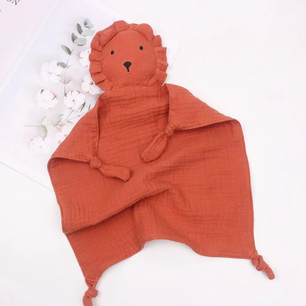 Peluche doudou panda lion éléphant mousseline jouet bébé cadeau naissance