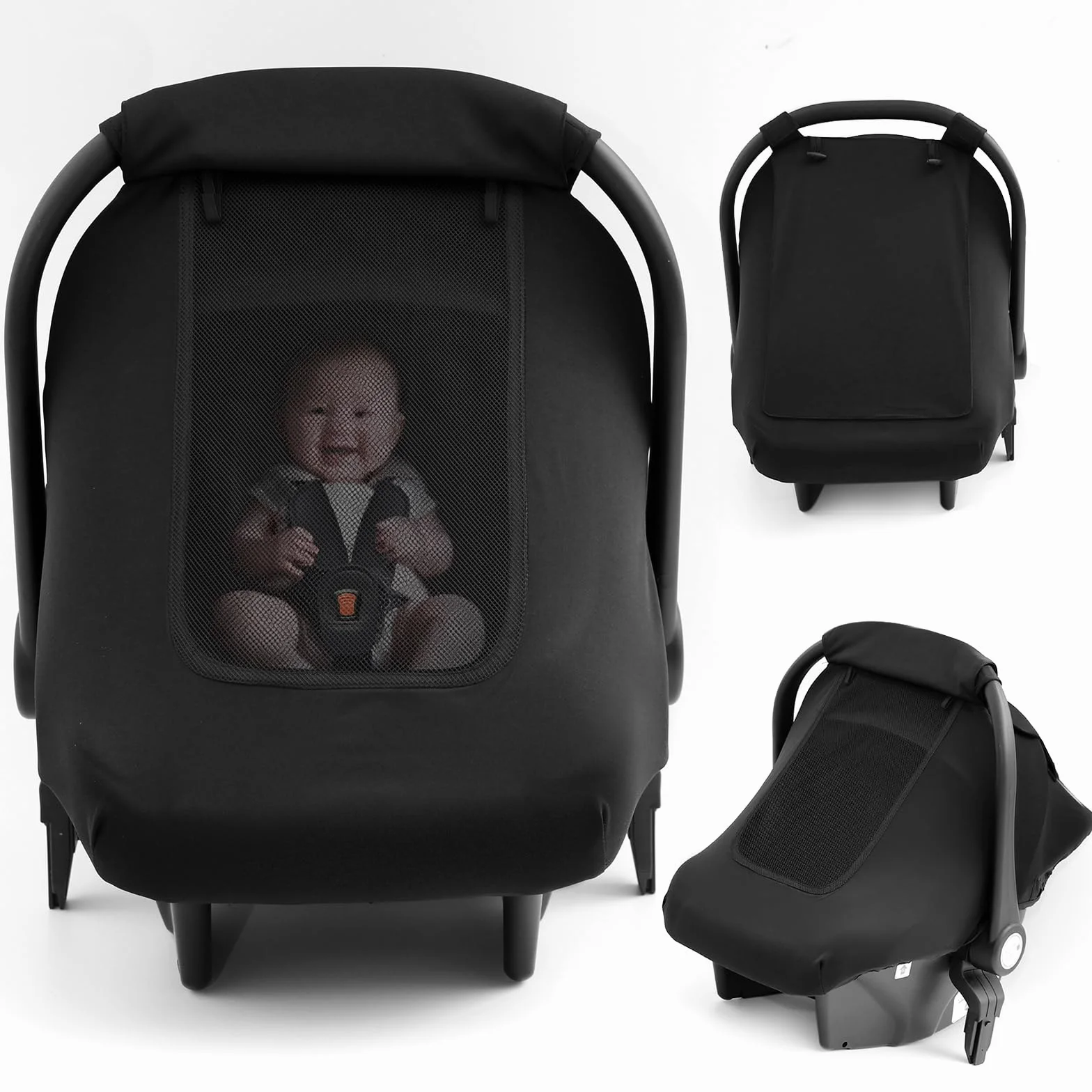 Poussette 3 en 1 Système de Voyage Pliable Pneus Caoutchouc 0-4 Ans