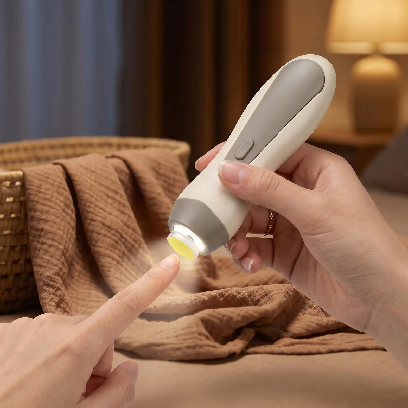 Lime à Ongle Électrique Bébé avec 6 Têtes, Lumière LED, Coupe et Vernis