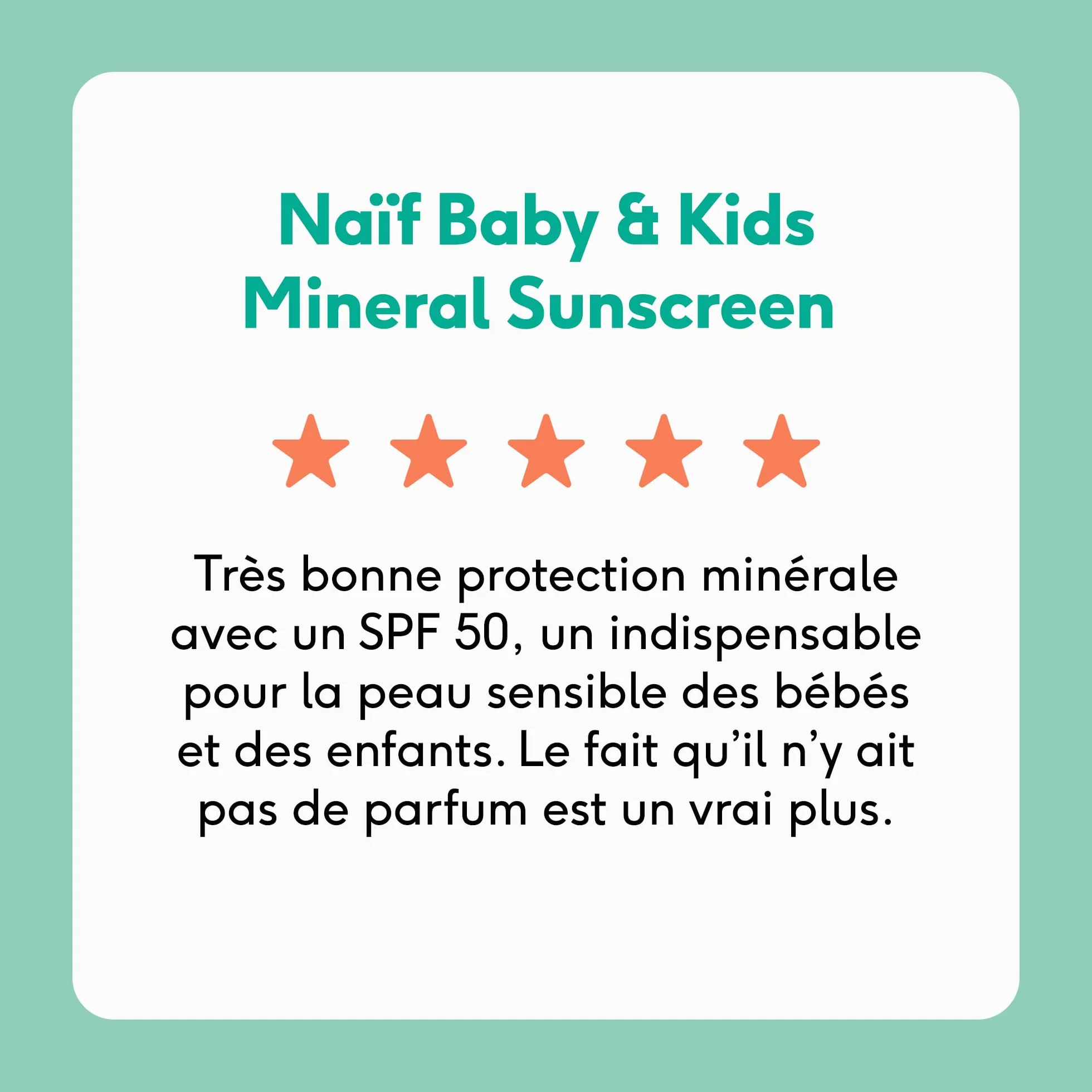 Naïf Crème solaire minérale SPF 50 Protection UVA UVB 100 ml