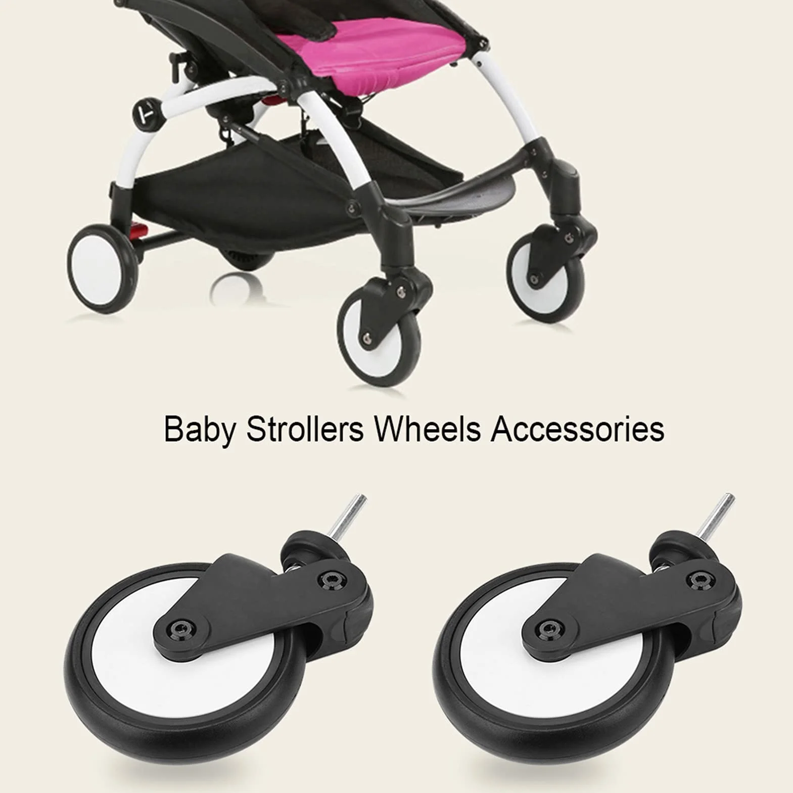 Babyzen Yoyo Roues en Caoutchouc Avant pour Poussette, Accessoires de Rechange