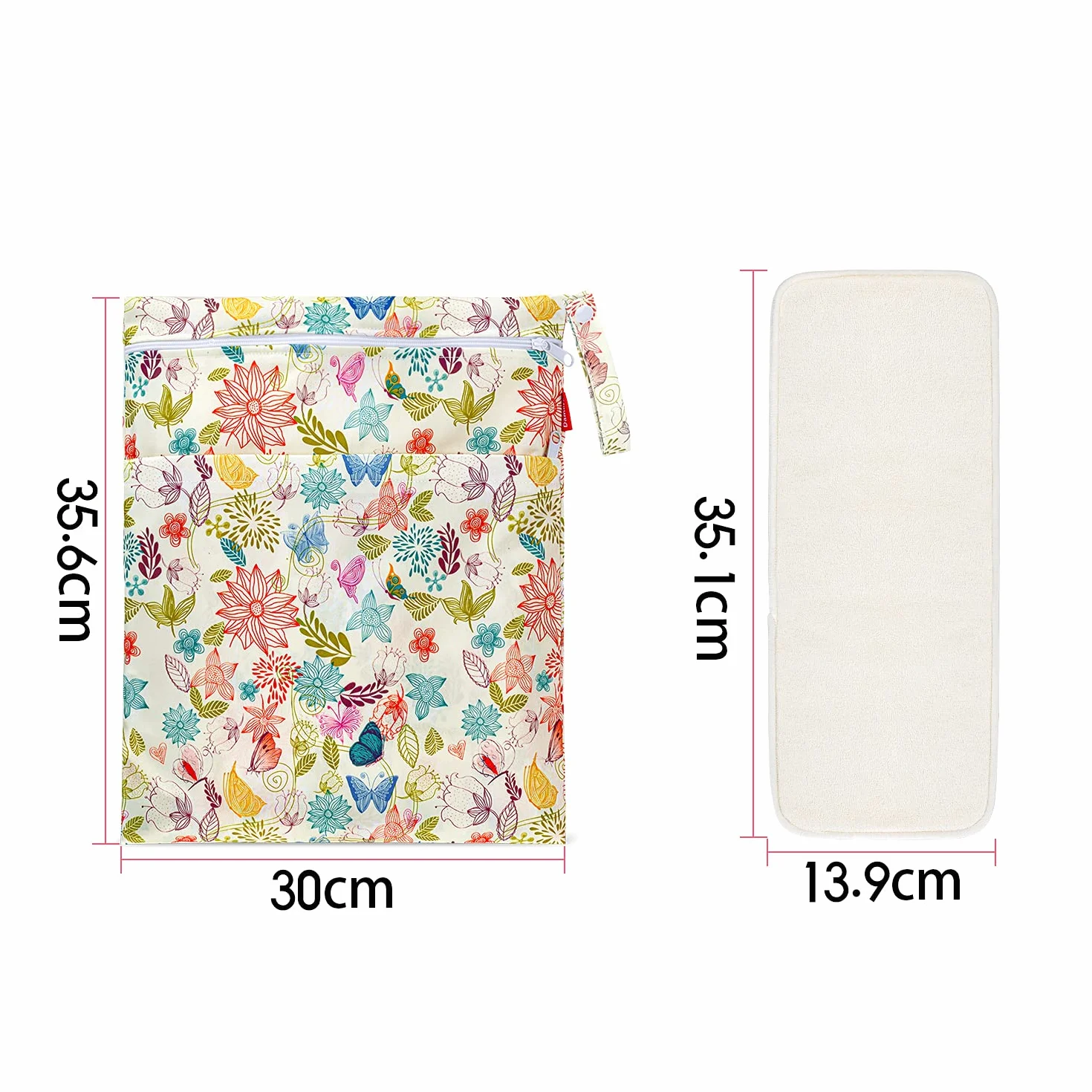 Inserts de Couches Réutilisables Fibre de Bambou Pack de 12 avec Sac Lavable Compatible Couches tout-en-un ou à Poche