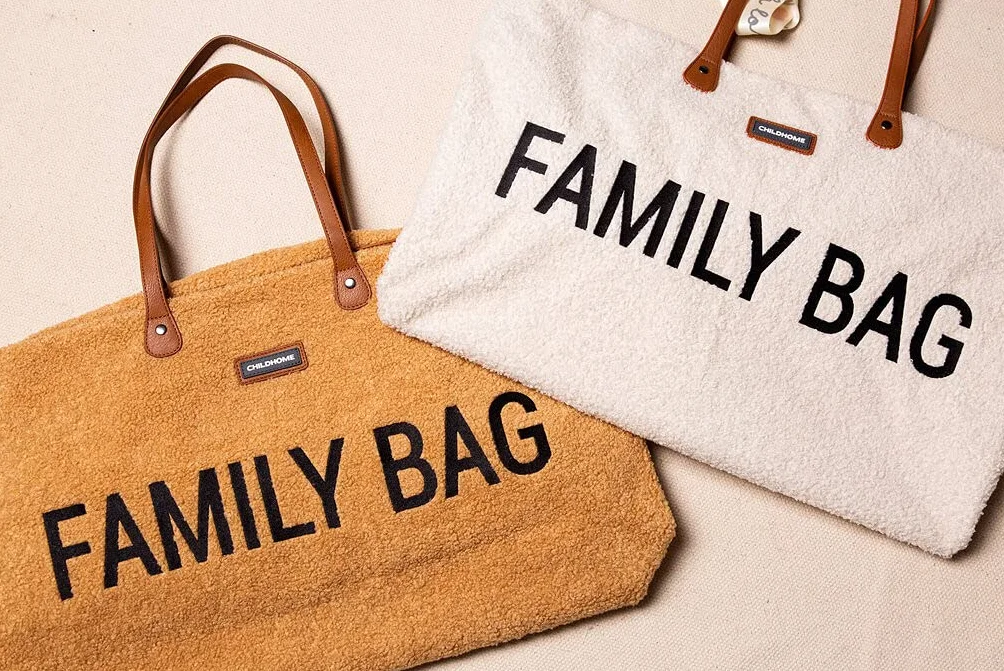 Childhome Family Bag Sac à Langer Voyage Grande Contenance Teddy Ecru