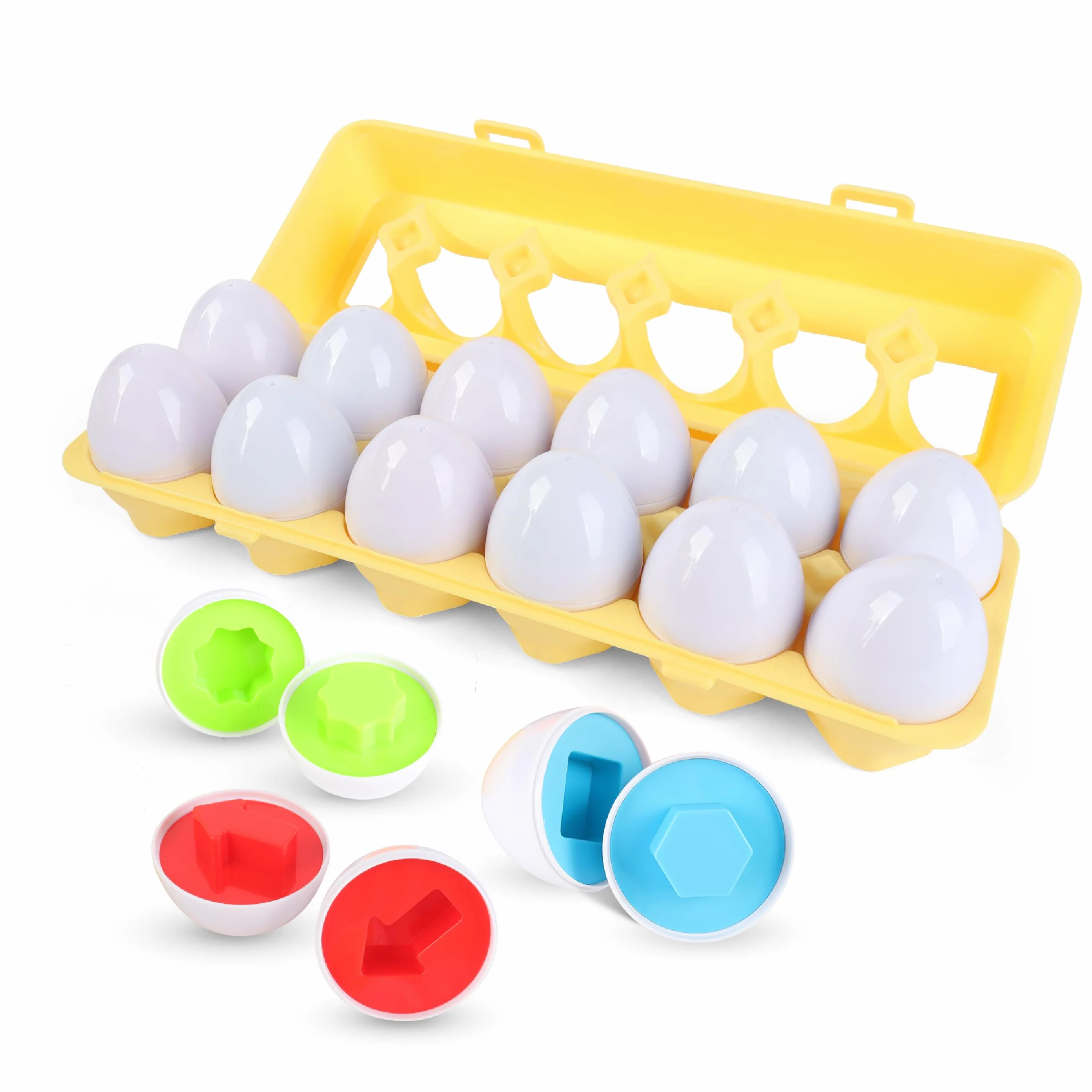 Jeu Montessori Bébé Enfant Œufs Assortis Plastique Apparier Formes Couleurs Jouet Éducatif 3 Ans Cadeau Naissance