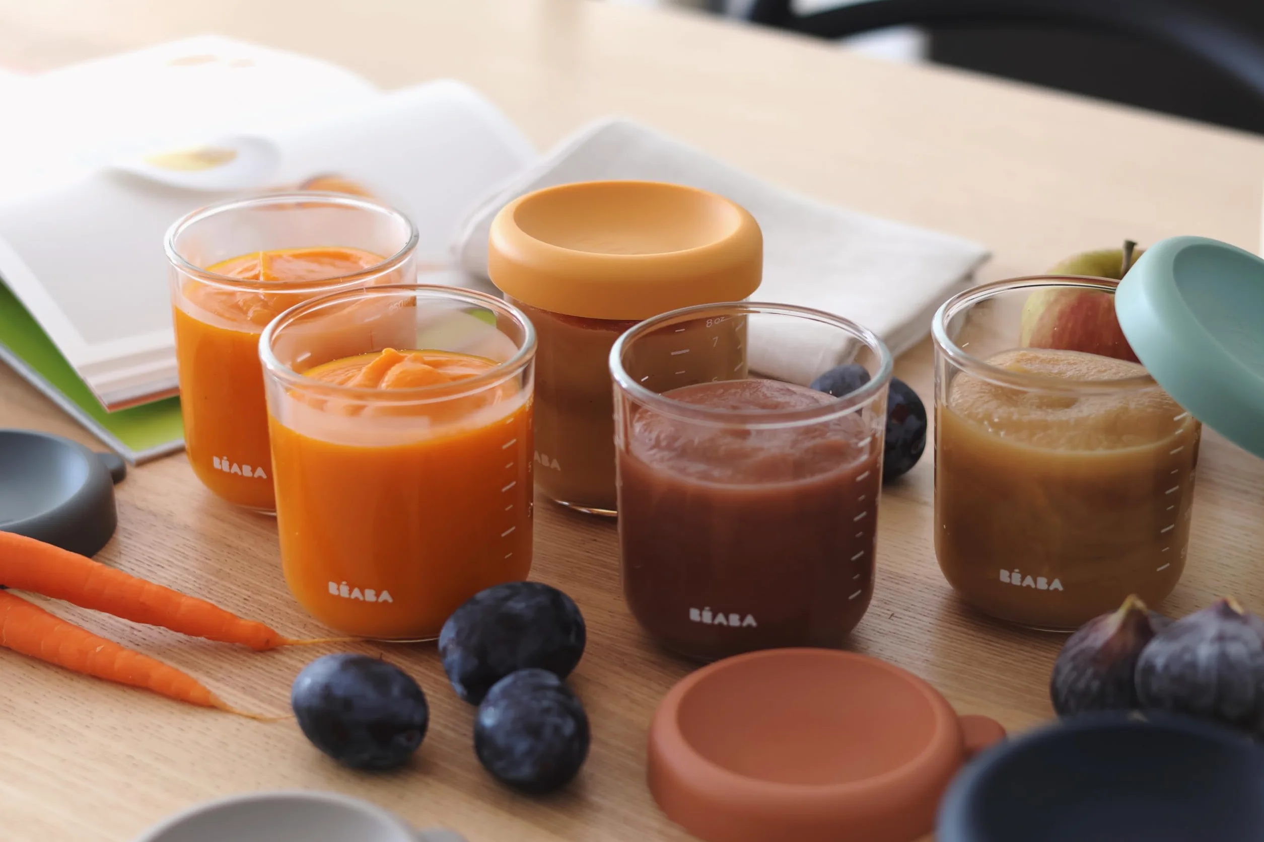 BÉABA Coffret 6 Portions Verre Conservation Repas Bébé 250 ml Sunrise