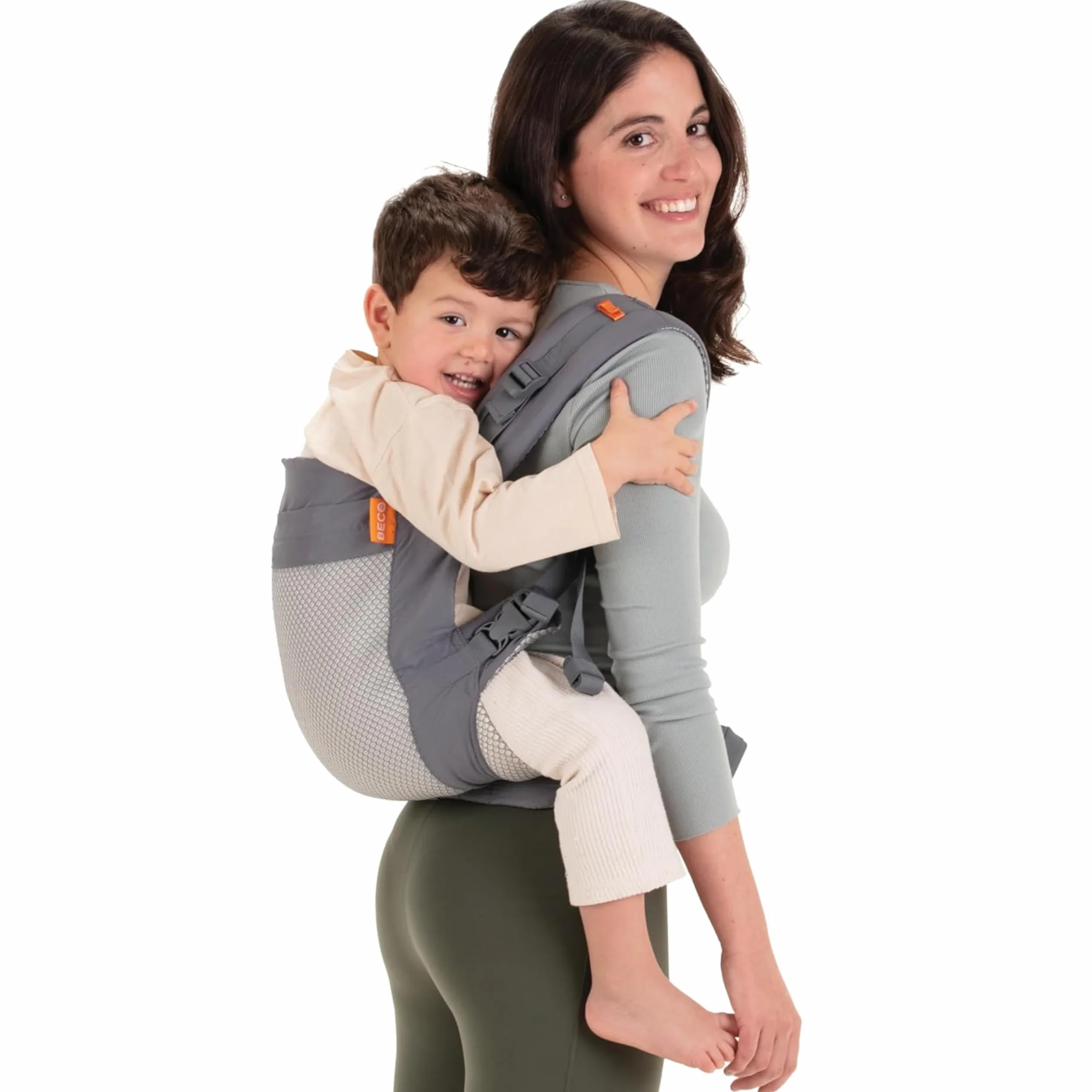 Beco Porte-enfant Assise Extralarge 100% Polyester Maille Performance 3D Léger Respirant Portage Avant Arrière 24-48 Mois