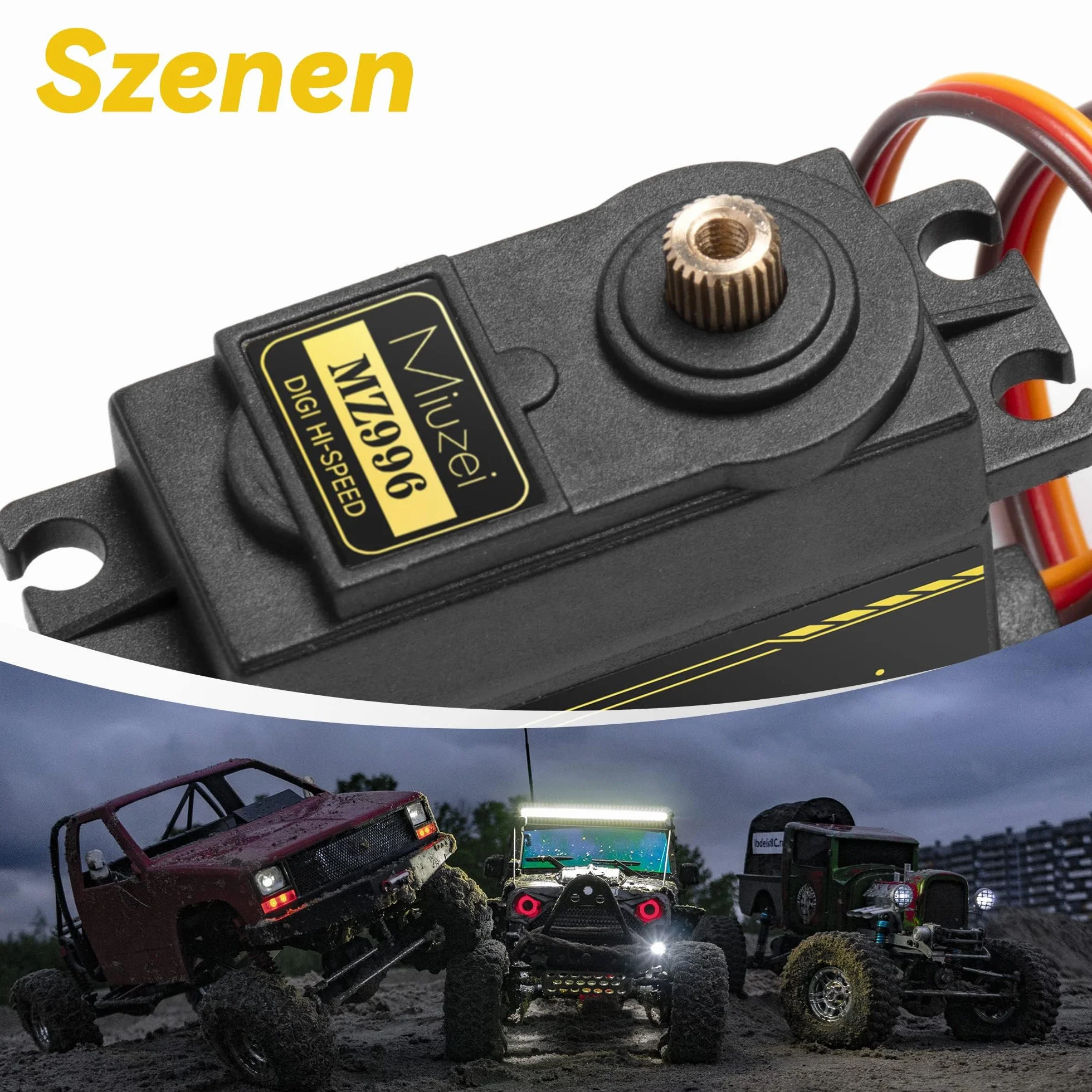 Miuzei Lot de 5 Servomoteurs Numériques 15 kg Transmission Métal Haute Vitesse Pour Voiture RC 1:8 1/10