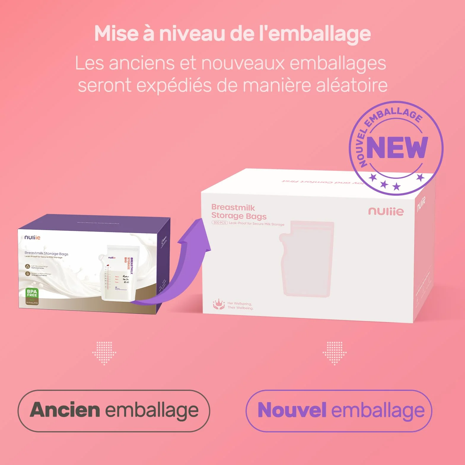 Sachets de Conservation Lait Maternel 250ml Lot de 120, Pré-stérilisés, Sans BPA, Double Glissière