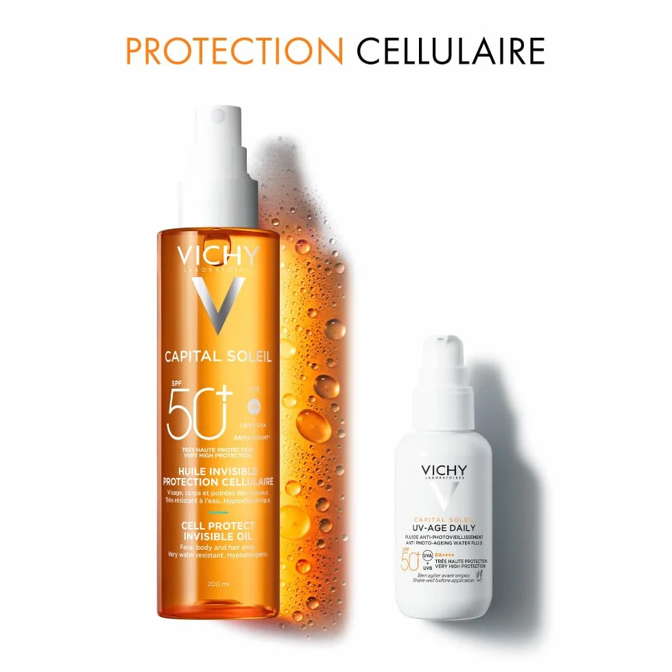 Vichy Capital Soleil Huile Solaire SPF50+ Visage Corps Cheveux 200 ml