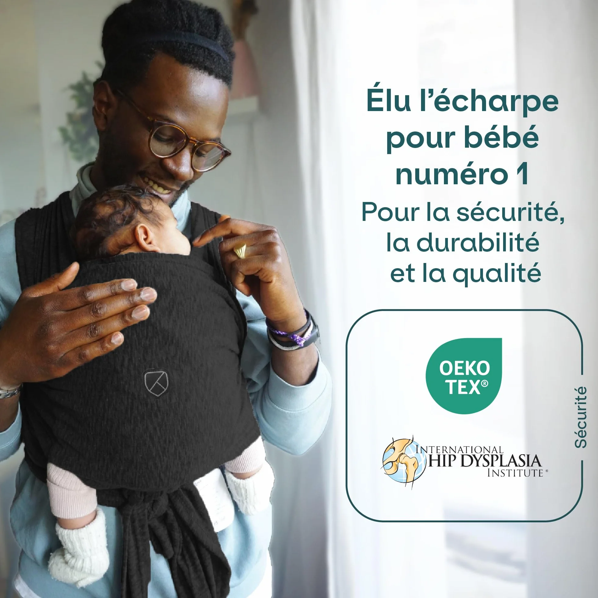 KBC® Koala Babycare Porte-bébé multifonctionnel Noir 9 kg Design Enregistré