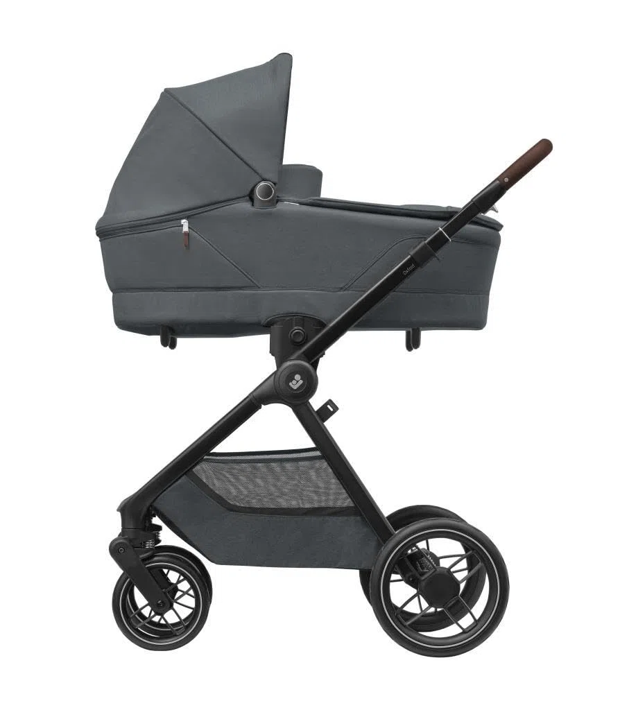 Maxi-Cosi Sense, Nacelle bébé, de la Naissance à 6 Mois (9kg), Spacieuse et Confortable, Matelas épais en Mousse à mémoire et inclinable, Compatible Poussette, Aération, Twillic Graphite