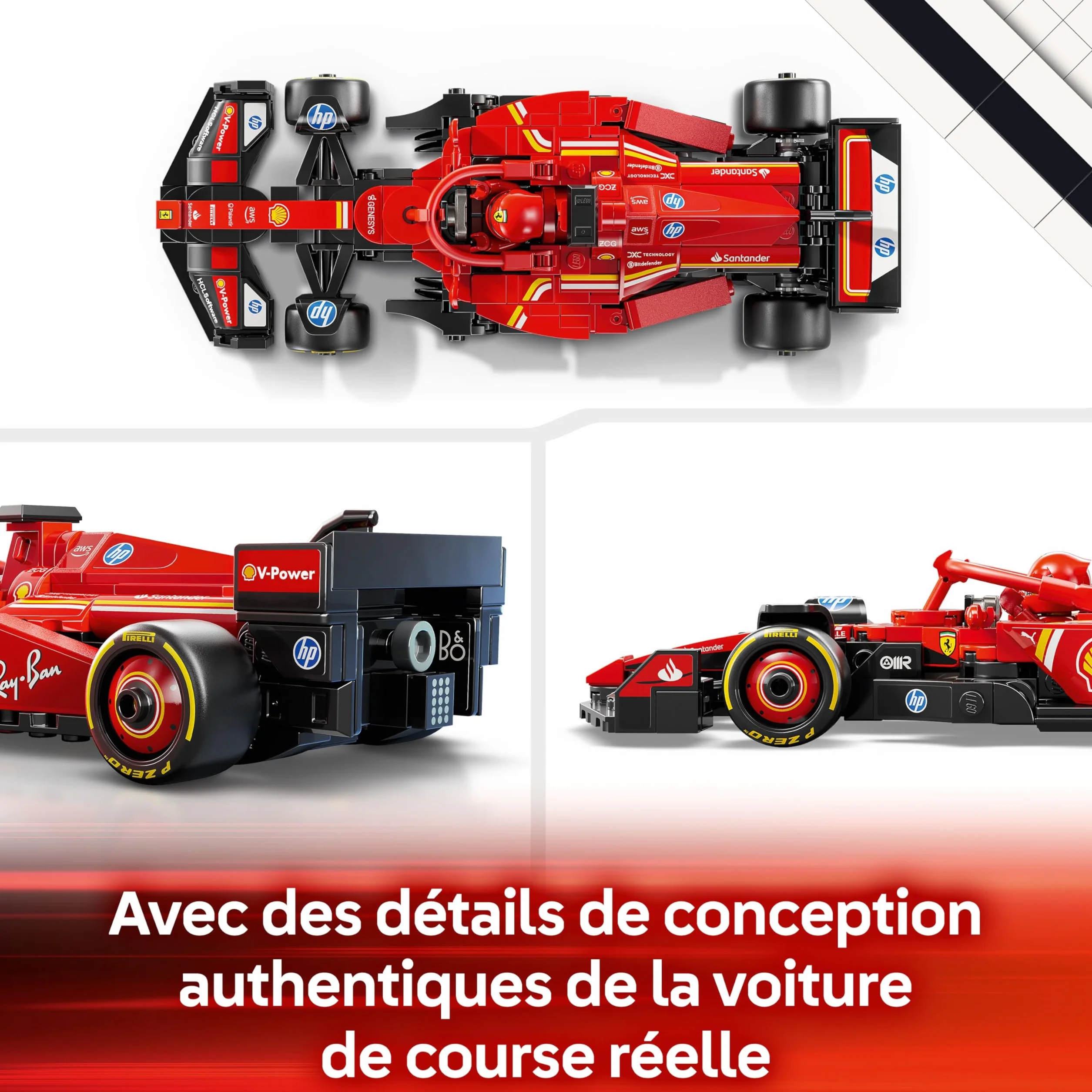 LEGO Speed Champions Ferrari SF-24 F1 Voiture de Course - Jeu de Construction avec Minifigurine Pilote 77242