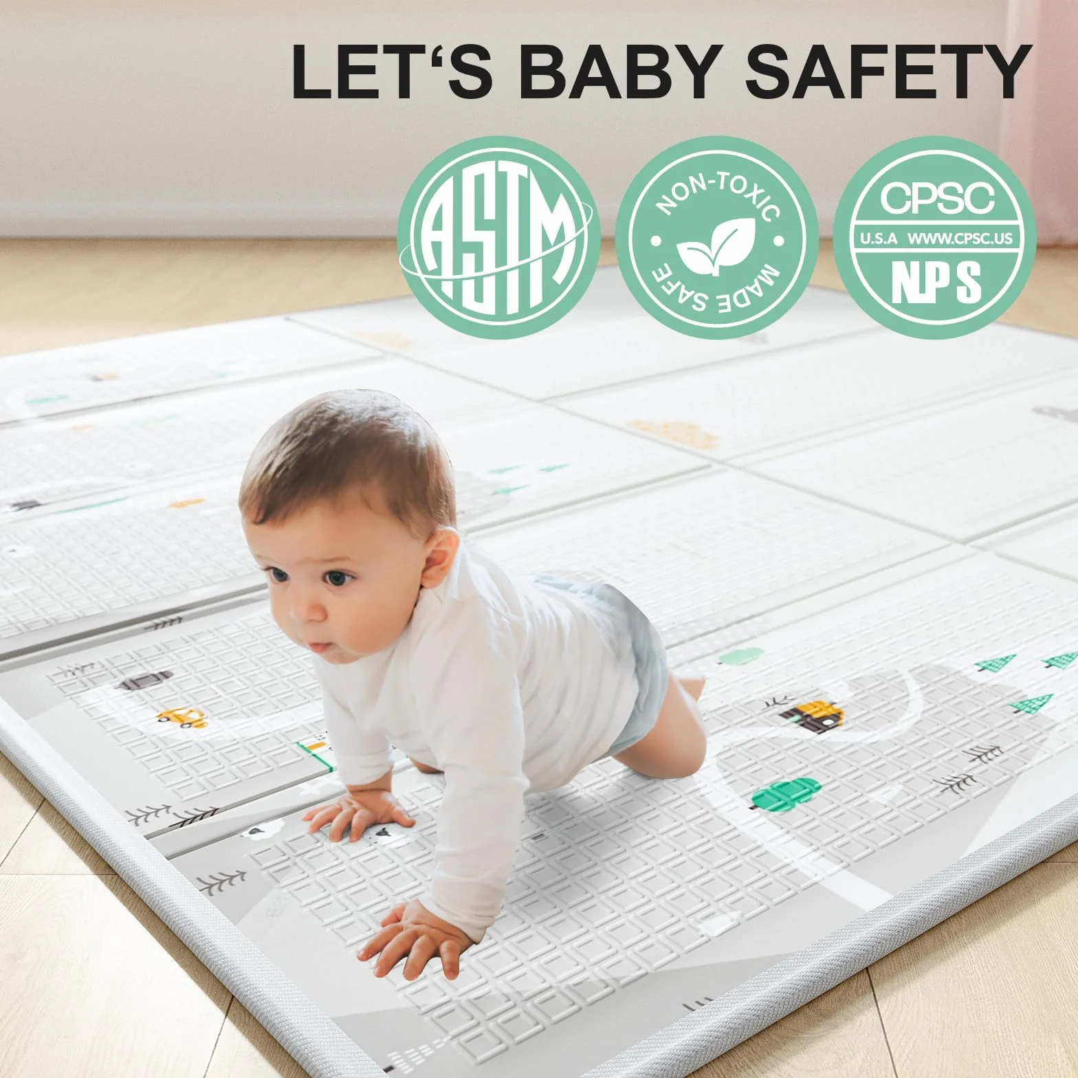 Parc Bébé 150x150cm Modulable Pliable Grand Parc pour Enfant avec Tapis