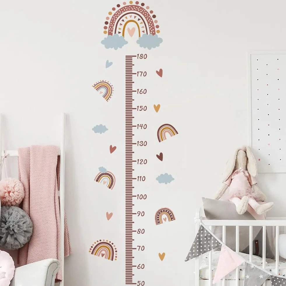 Autocollant Mural Enfant Règle Hauteur Murale Diagramme Croissance Bébé PVC 50-180 cm