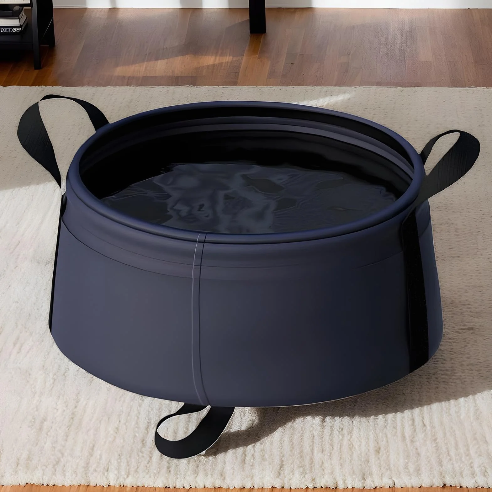 Bassin de Lavage Pliable Évier d'Extérieur Bac de Lavage Pliable avec Panier Rangement