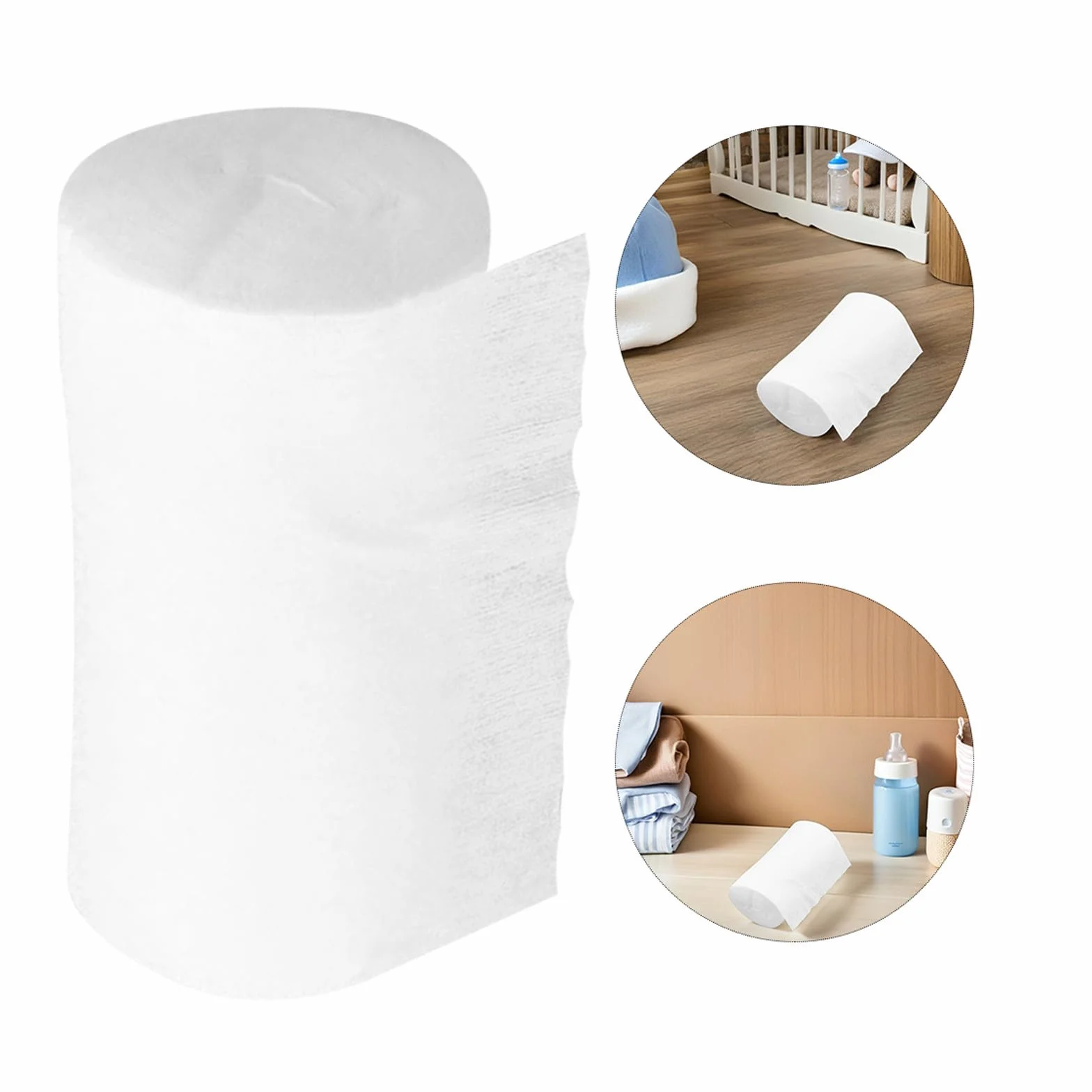 Doublures de Couches Lavables en Fibre de Bambou Blanc, 100 Feuilles