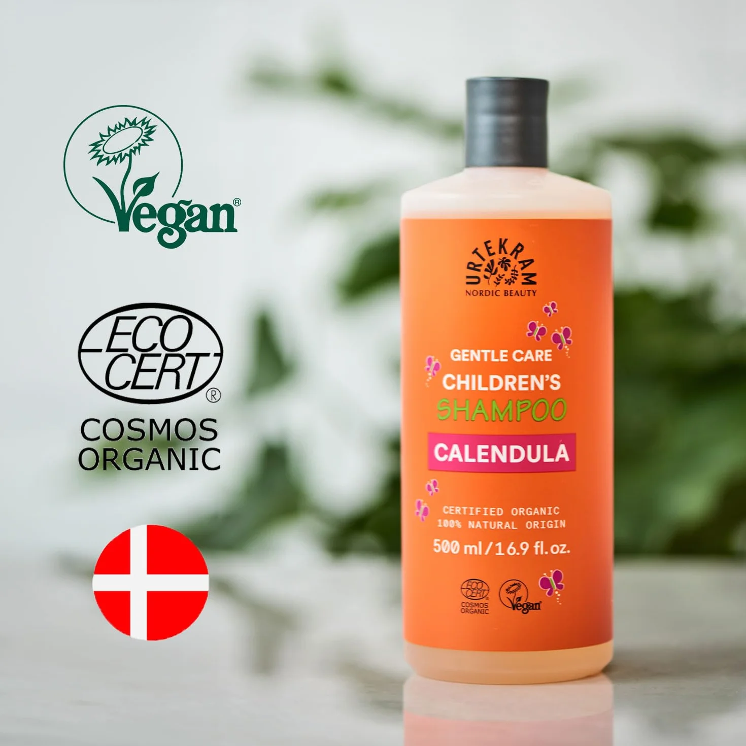 Urtekram Shampooing Enfant Bio à la Calendula 500 ml Soin Doux Cheveux Délicats Vegan Sans Parabènes ni Silicones