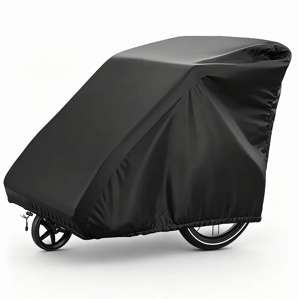 Housse Velo Exterieur Oxford 420D 140x84x99 cm Protection Universelle pour Remorque Noir