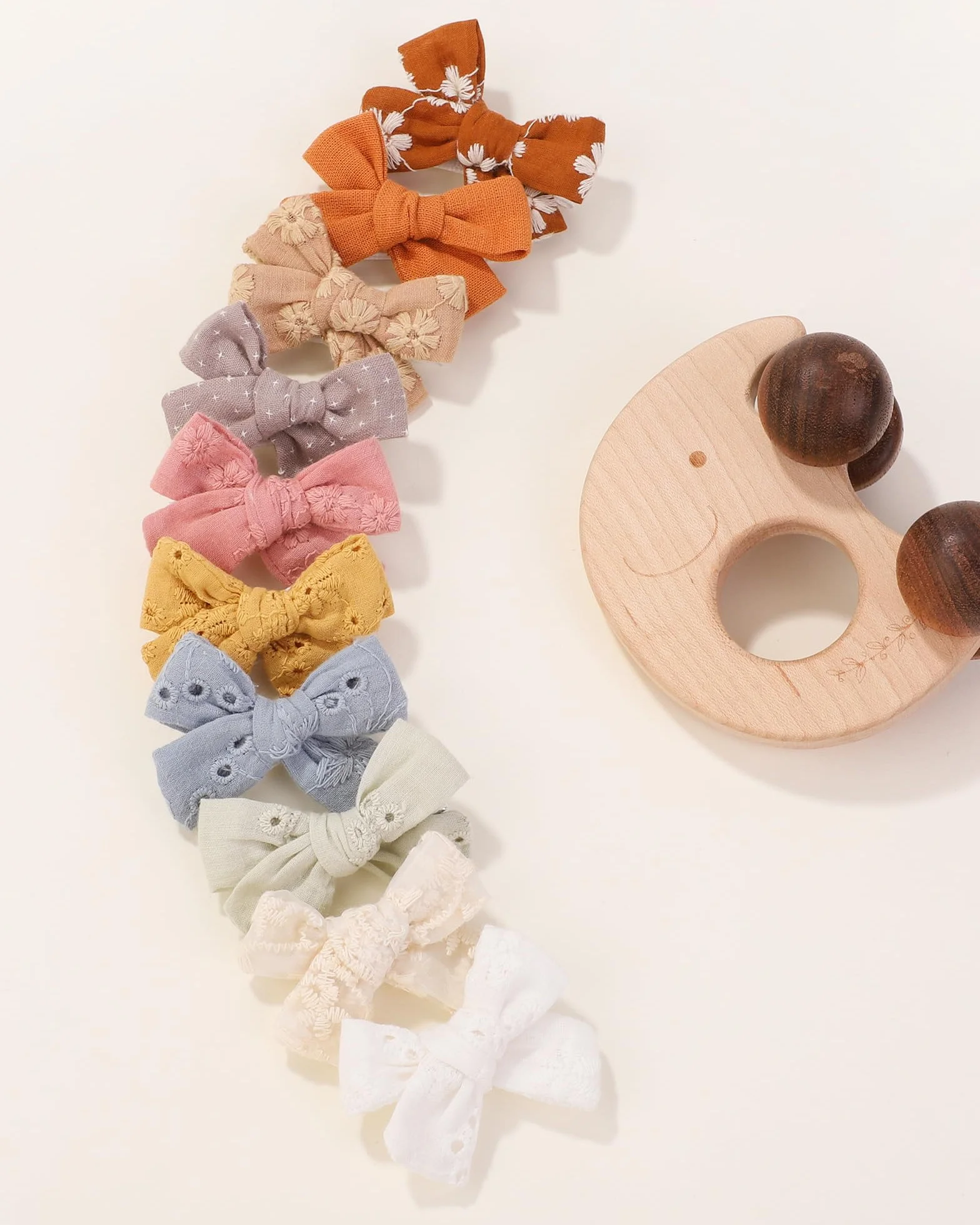 Jollybows 20pcs Barrette Cheveux Fille 5cm Pince Noeud Cheveux Bébé Crocodile Doublée Accessoires Enfant