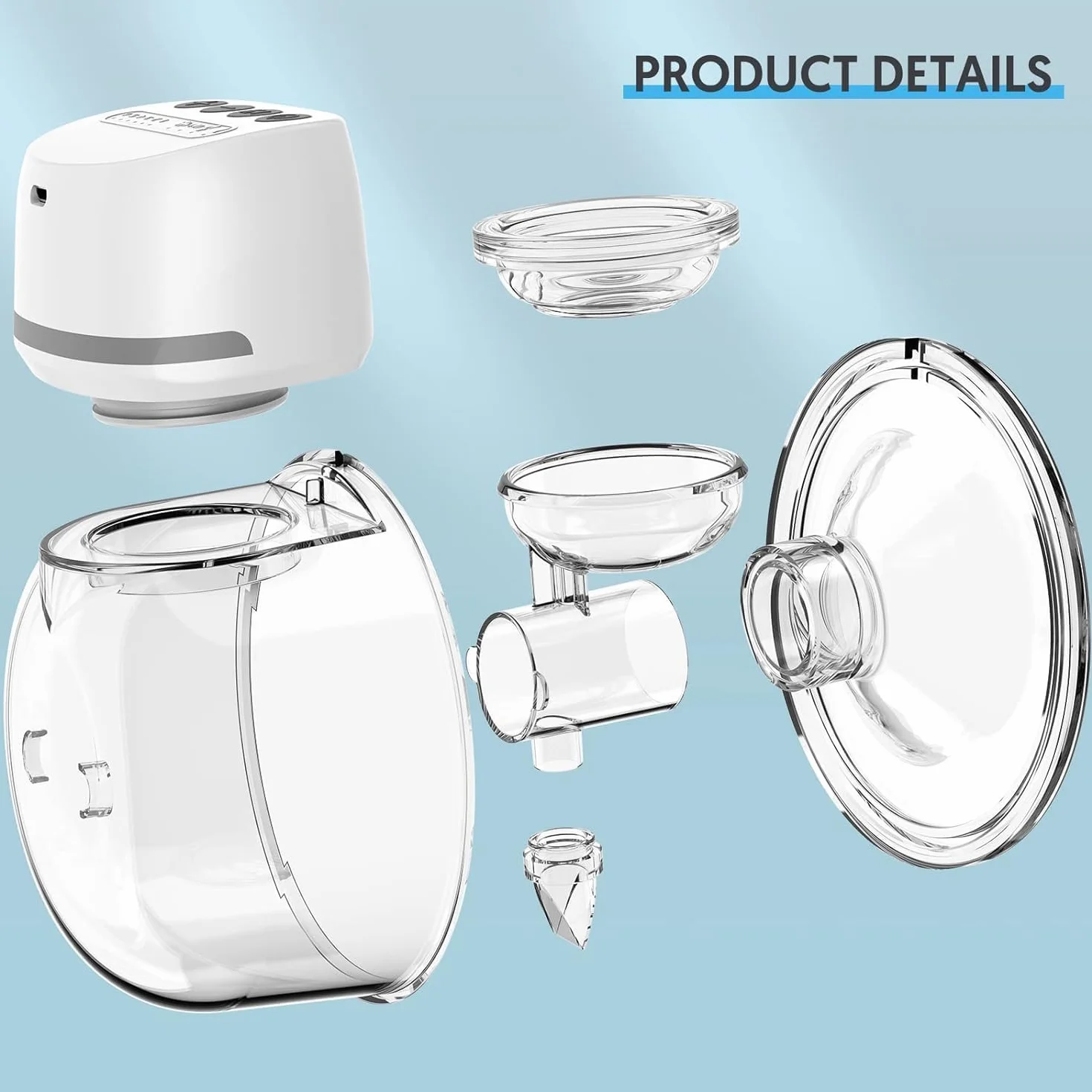 Bellababy Tire-lait Electrique Main Libre Portable Double, 4 Modes, 6 Niveaux d'aspiration, 24mm Brides, 2 Pièces