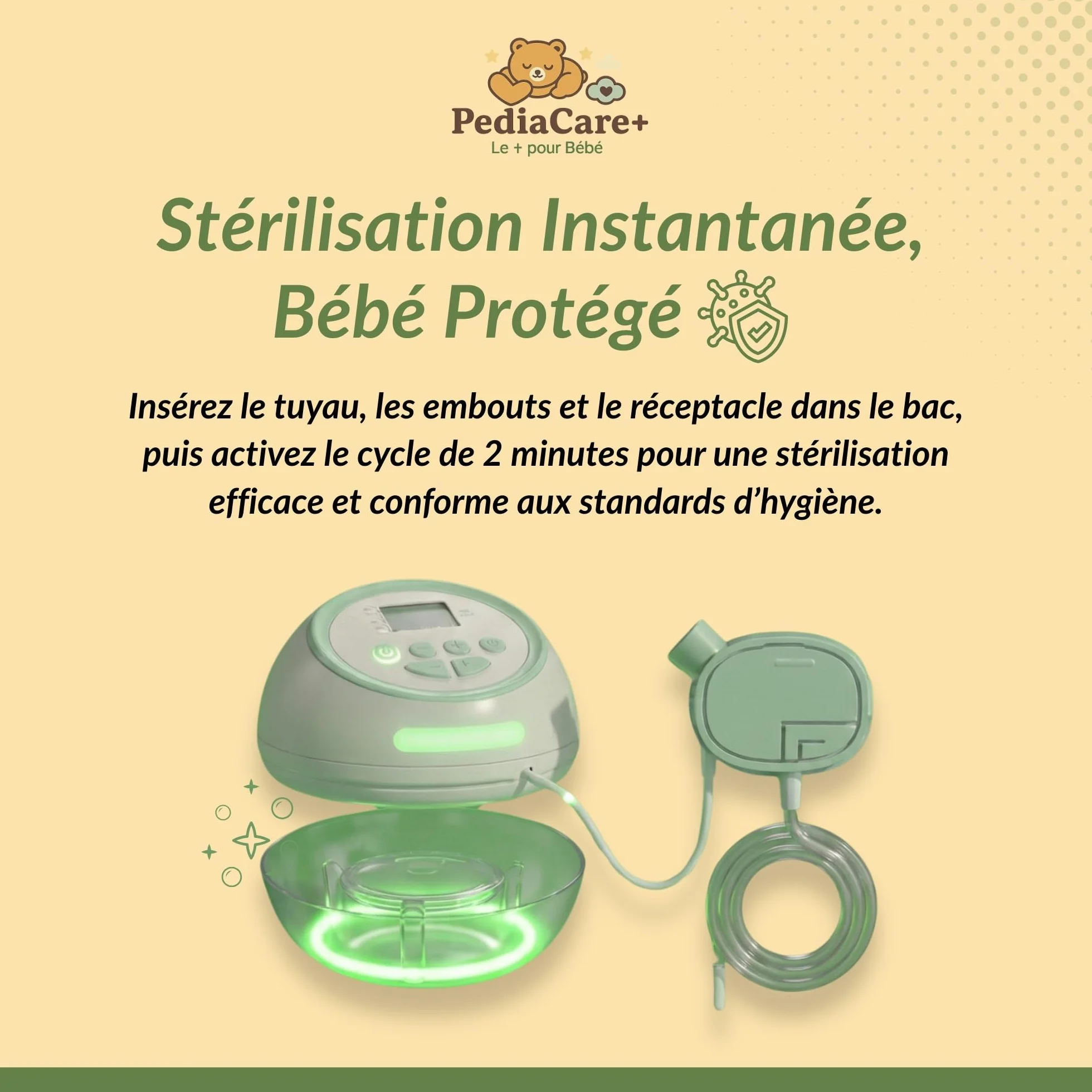 Pediacare+ Mouche Bébé Électrique Aspirateur Nasal Rechargeable USB Silencieux Hygiénique