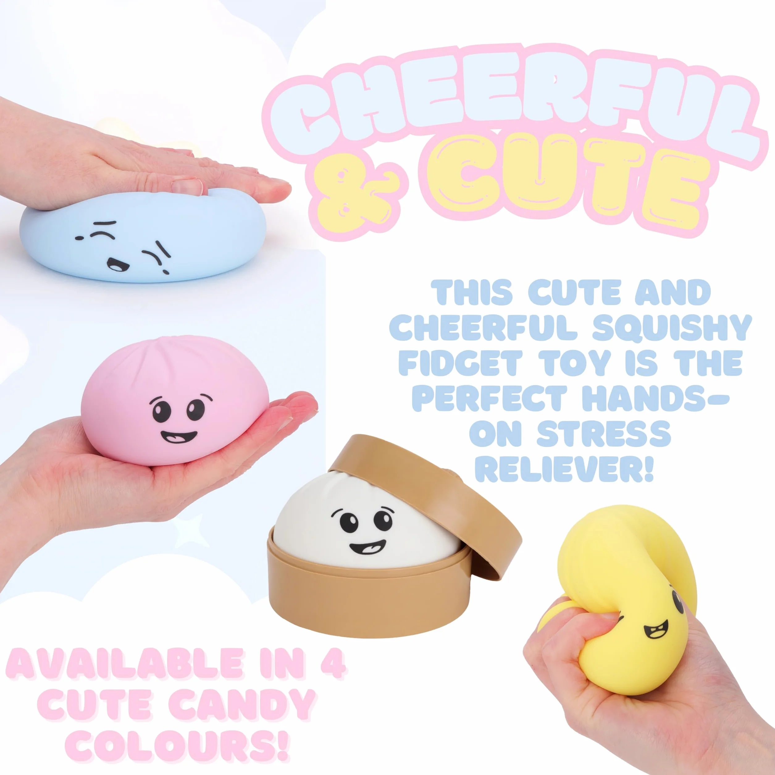 Toyland Bourrelette Bao Squishy Vapeur en Plastique - Jouet Anti-Stress pour Enfants dès 3 Ans