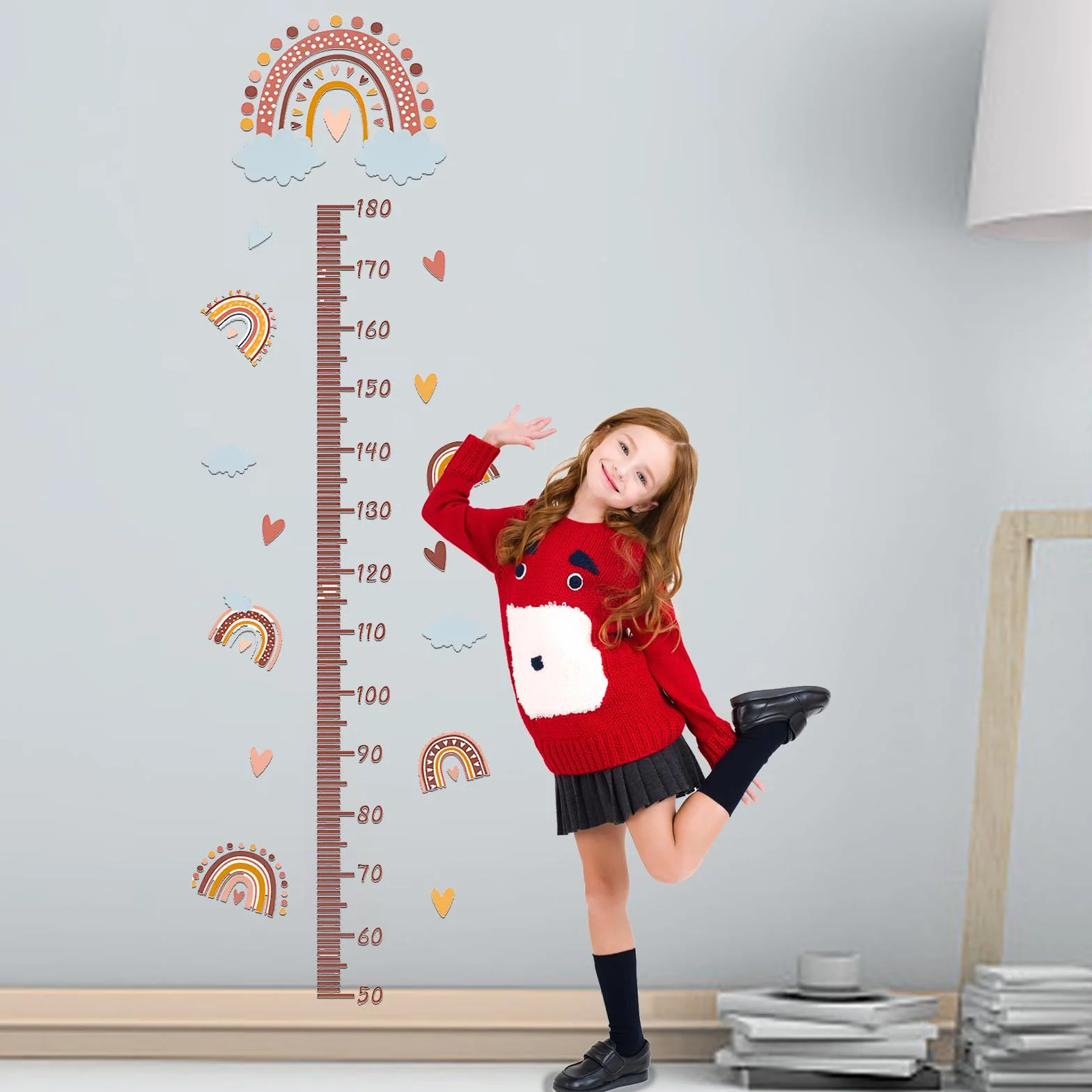Toise Murale Enfant Stickers Muraux YIDM Sticker Mural Auto-Adhésif Imperméable Mesure Hauteur Décoration Chambre