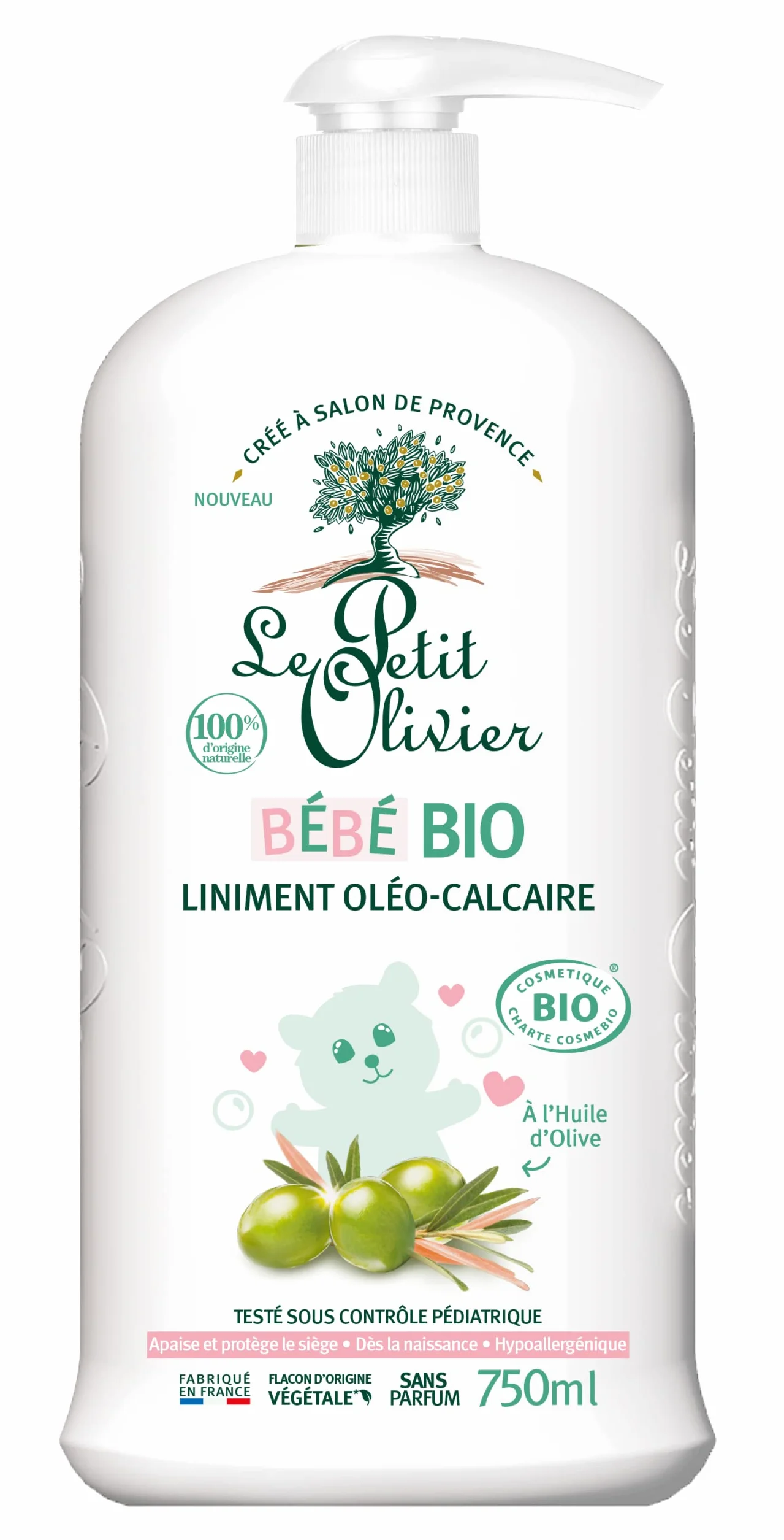 LE PETIT OLIVIER Liniment Oléo-Calcaire Bébé Bio 750 ml