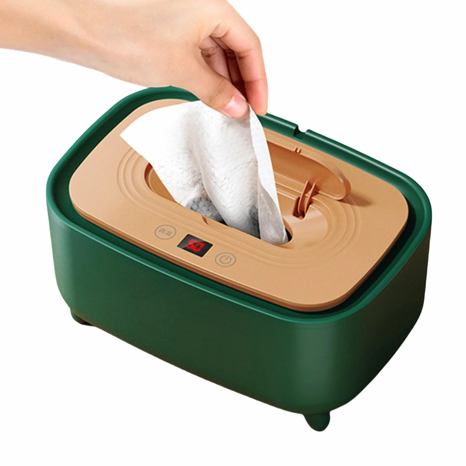 Chauffe-Lingettes Bébé USB Rechargeable, Dispensateur Portable avec Lumière pour Voyage Maison