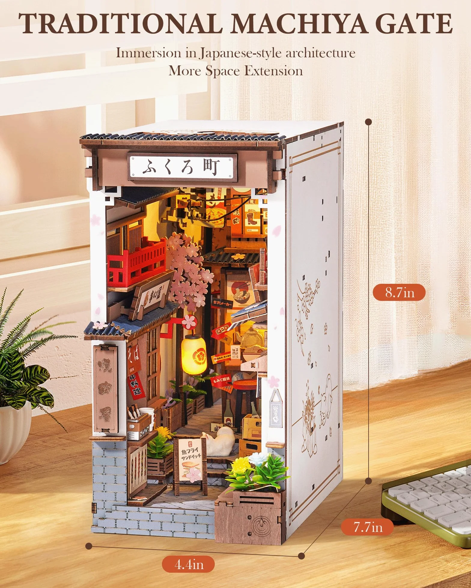 Rolife Book Nook Sakura Wine Alley – Booknook Izakaya Japonais DIY Miniature House 3D Puzzle pour Étagère, Cadeau Anti-Stress