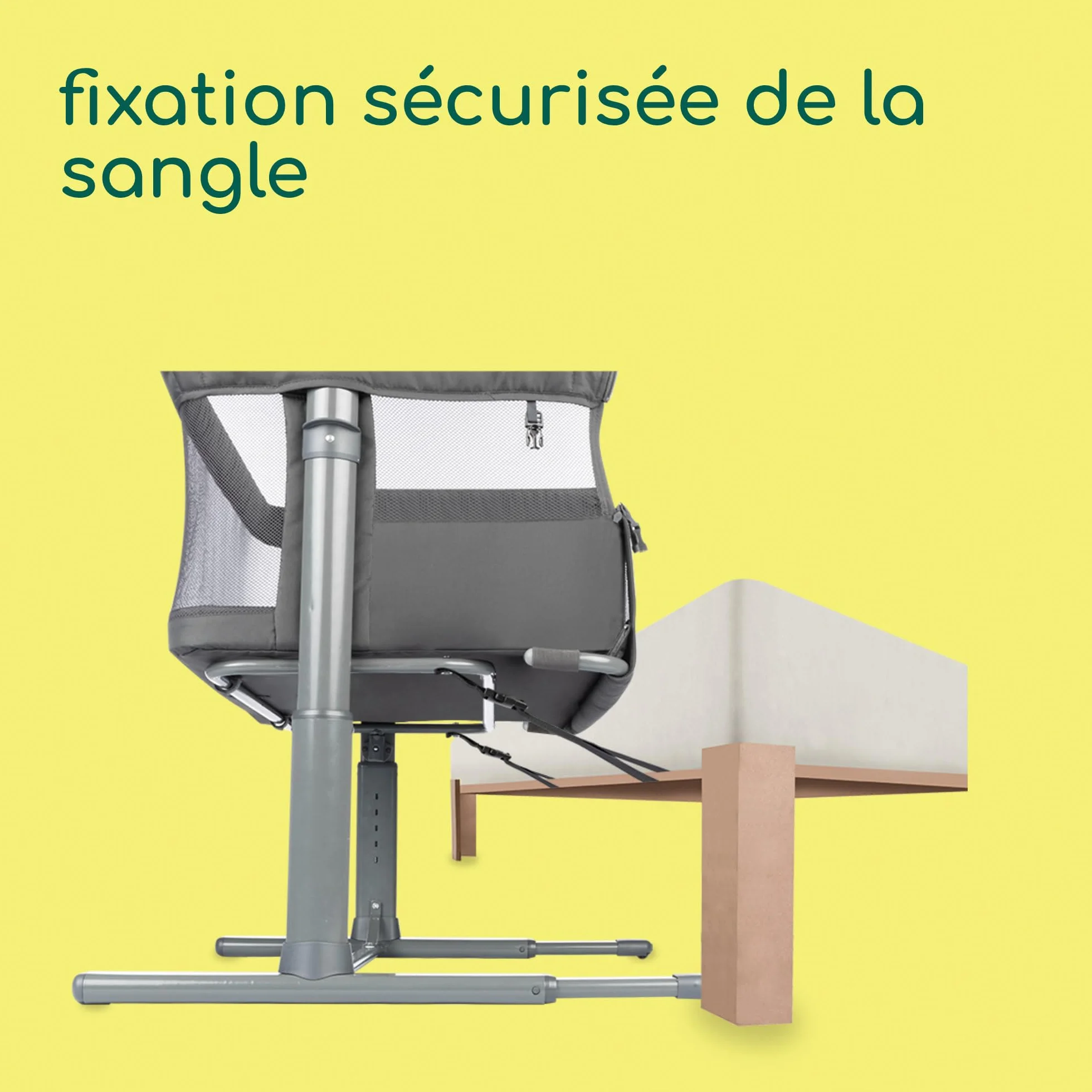 Bebeconfort Zina Berceau Bebe Cododo 0-6 Mois 0-9 kg Pliable 5 Positions Hauteur Réglables Matelas Inclinable Mineral Graphite