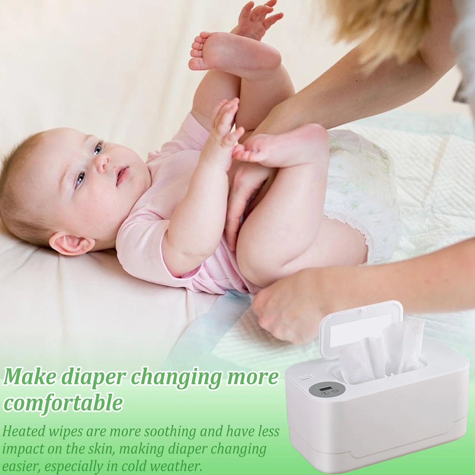 Chauffe-lingettes bébé température constante veilleuse distributeur grande capacité