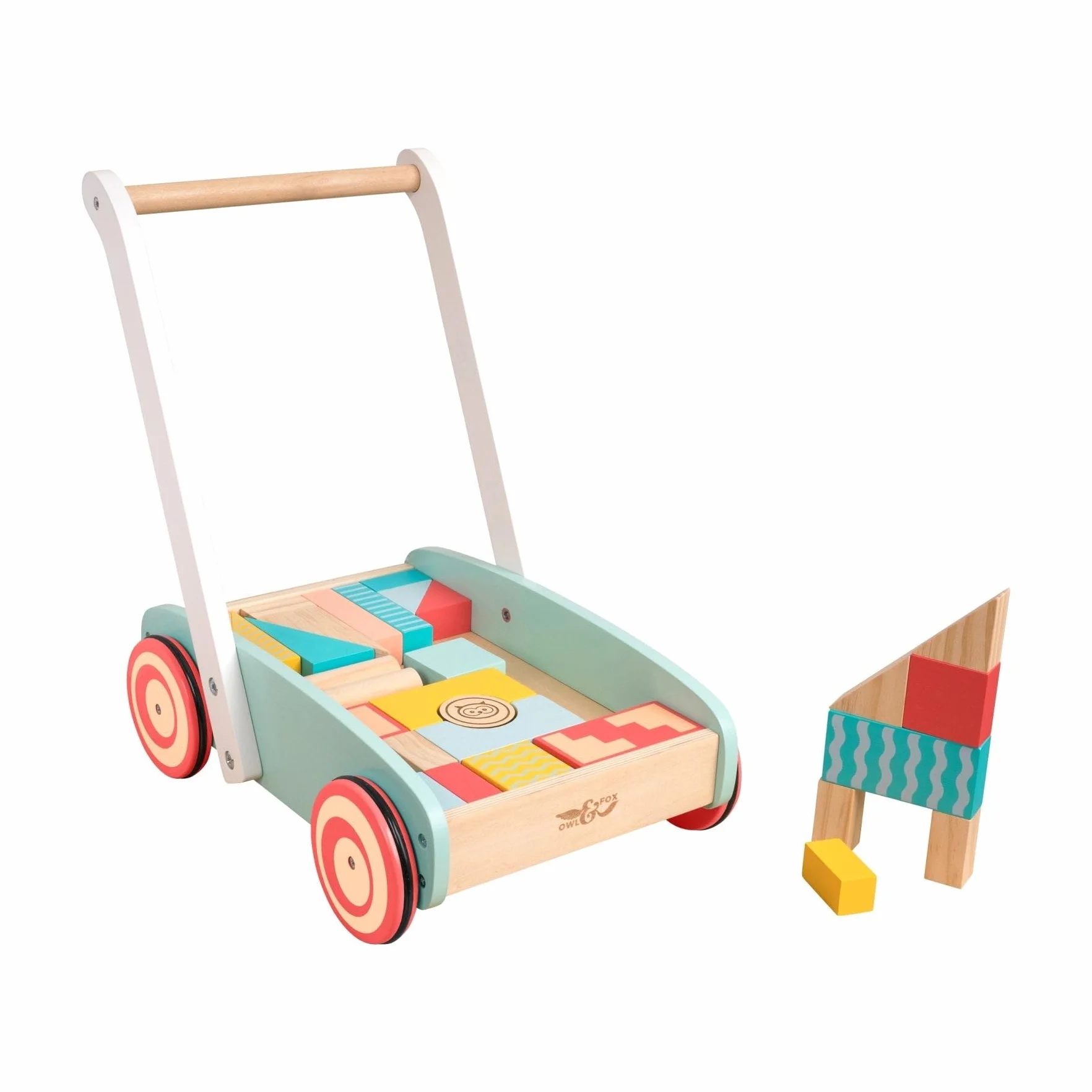 Owl & Fox Trotteur bébé en bois Montessori, jouet de développement précoce, bois FSC, 12 mois+